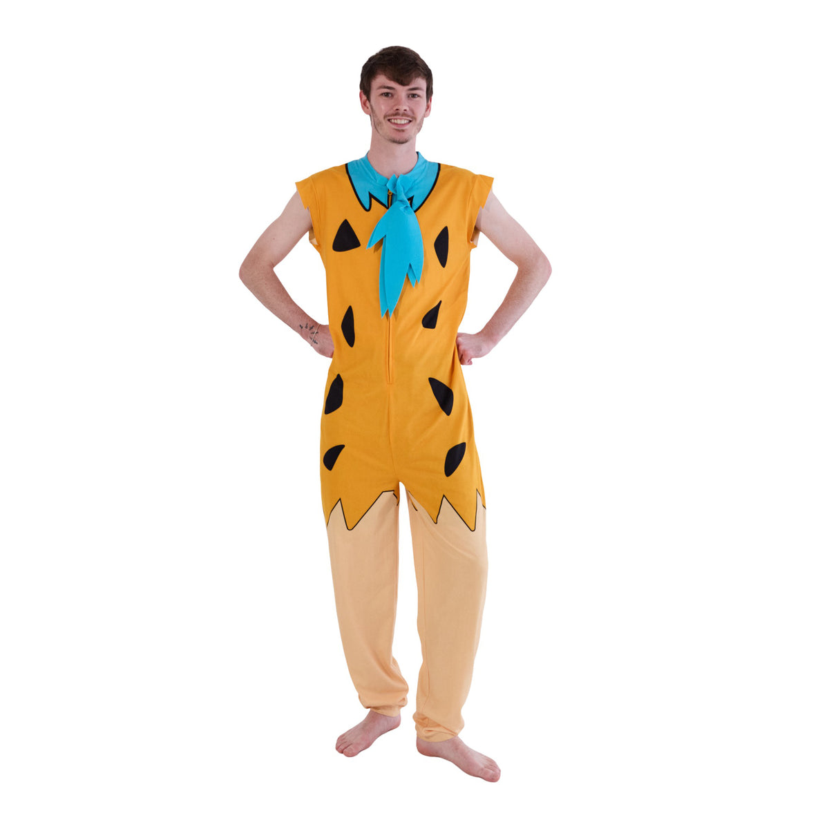 The Flintstones Fred Flintstone Adult Long Sleeve Hooded Cosplay Onesie Costume Union Suit