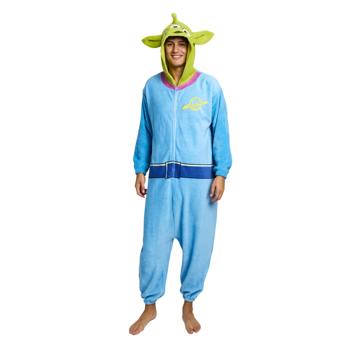 Toy Story Alien Adult Cosplay Union Suit With Cuffs And Hood