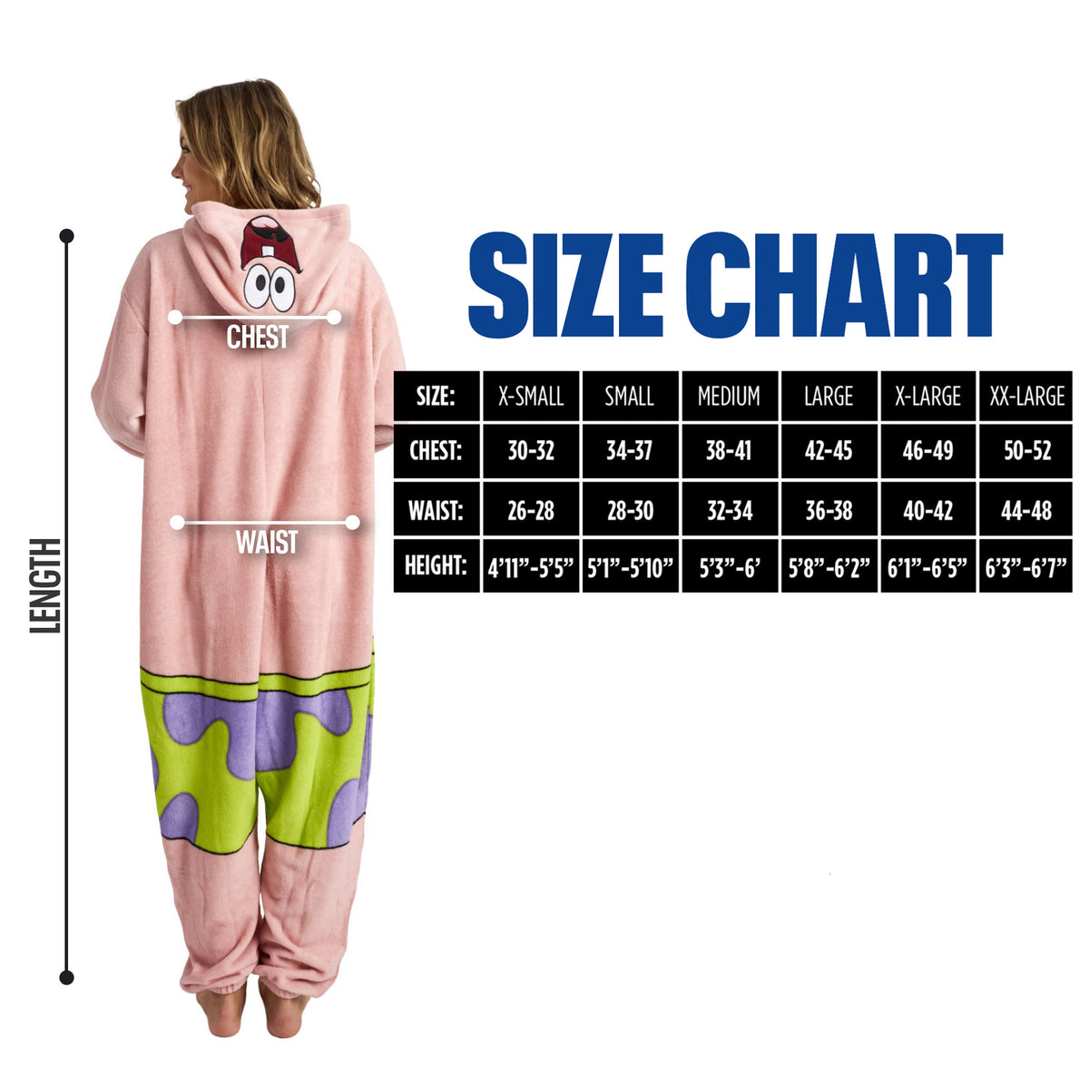 Spongebob Squarepants Patrick Star Adult Long Sleeve Hooded Kigurumi Cosplay Suit