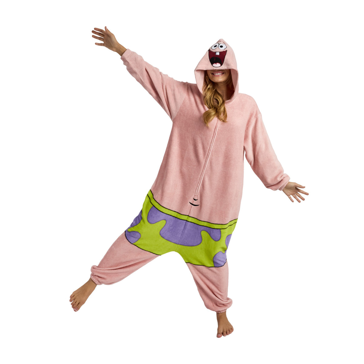 Spongebob Squarepants Patrick Star Adult Long Sleeve Hooded Kigurumi Cosplay Suit