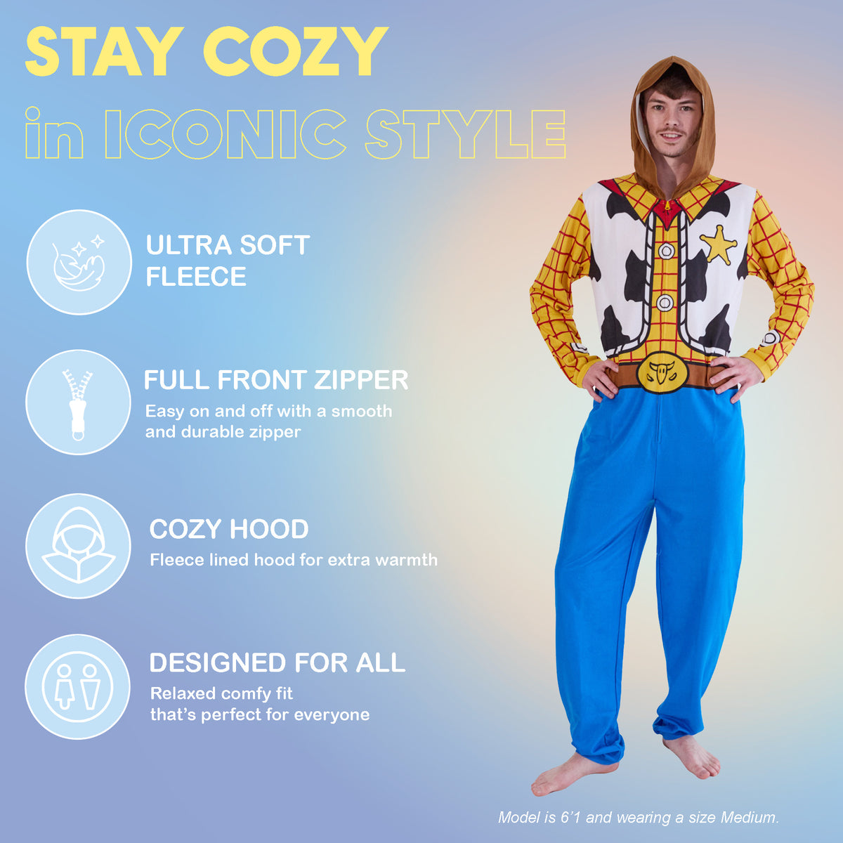Toy Story Woody the Cowboy Men's Cosplay Union Suit With Cuffs And Hood