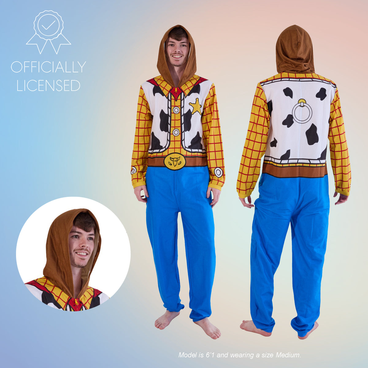 Toy Story Woody the Cowboy Men's Cosplay Union Suit With Cuffs And Hood
