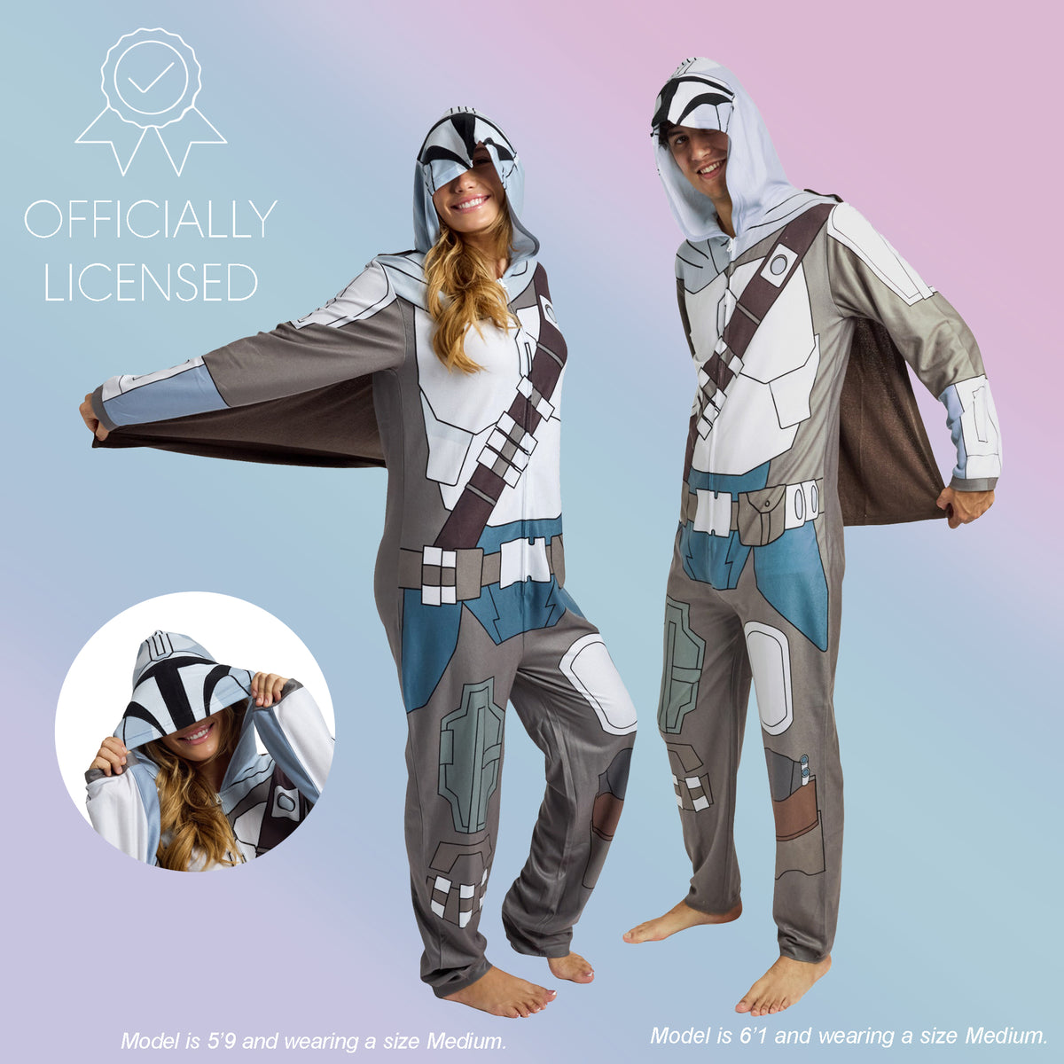 The Mandalorian Din Djarin Adult Long Sleeve Hooded Cosplay Union Suit
