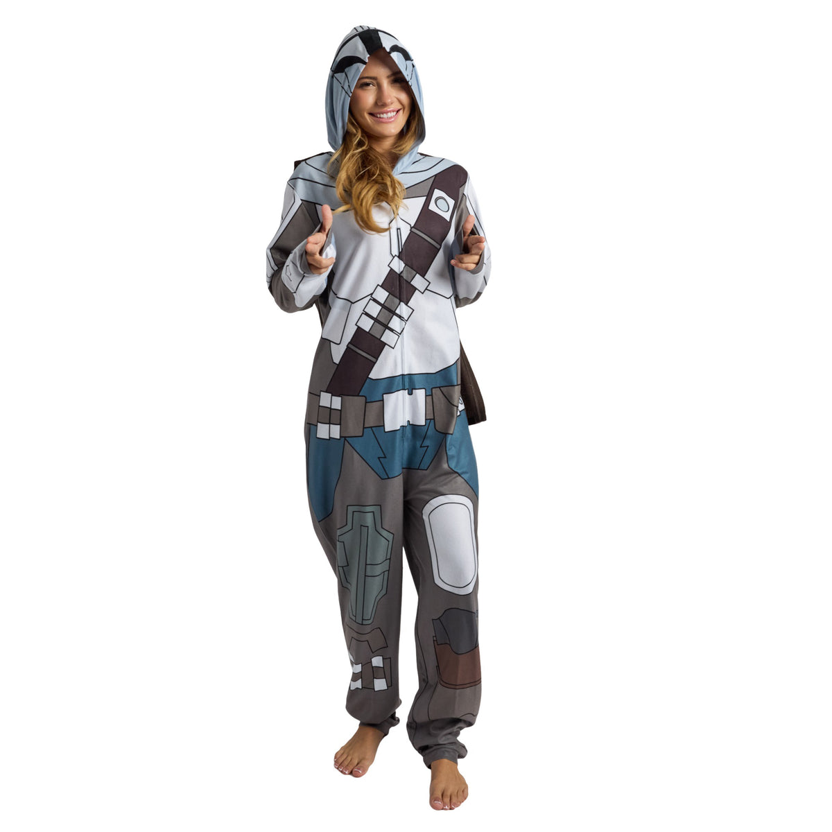 The Mandalorian Din Djarin Adult Long Sleeve Hooded Cosplay Union Suit