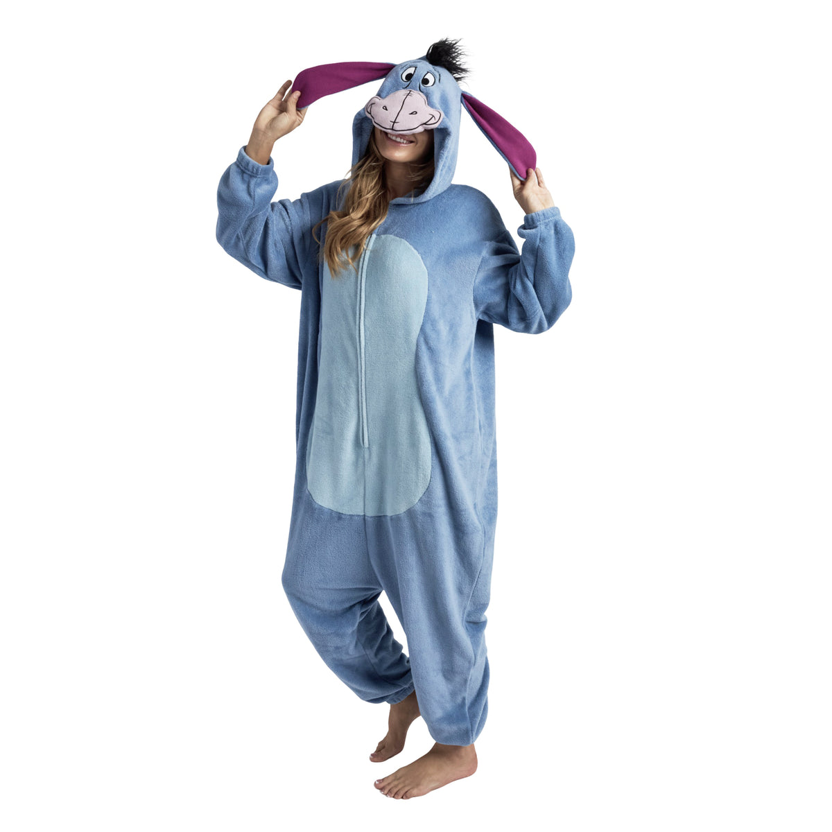 Winnie The Pooh Eeyore Adult Long Sleeve Hooded Kigurumi Cosplay Suit