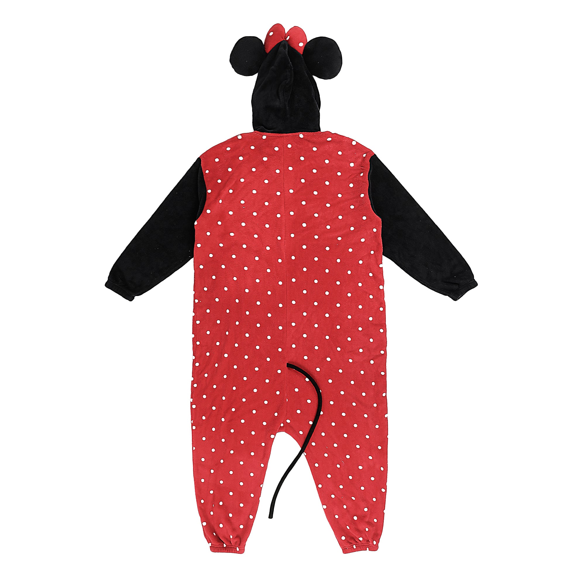 Minnie Mouse Adult Cosplay Union Suit With Cuffs And Hood