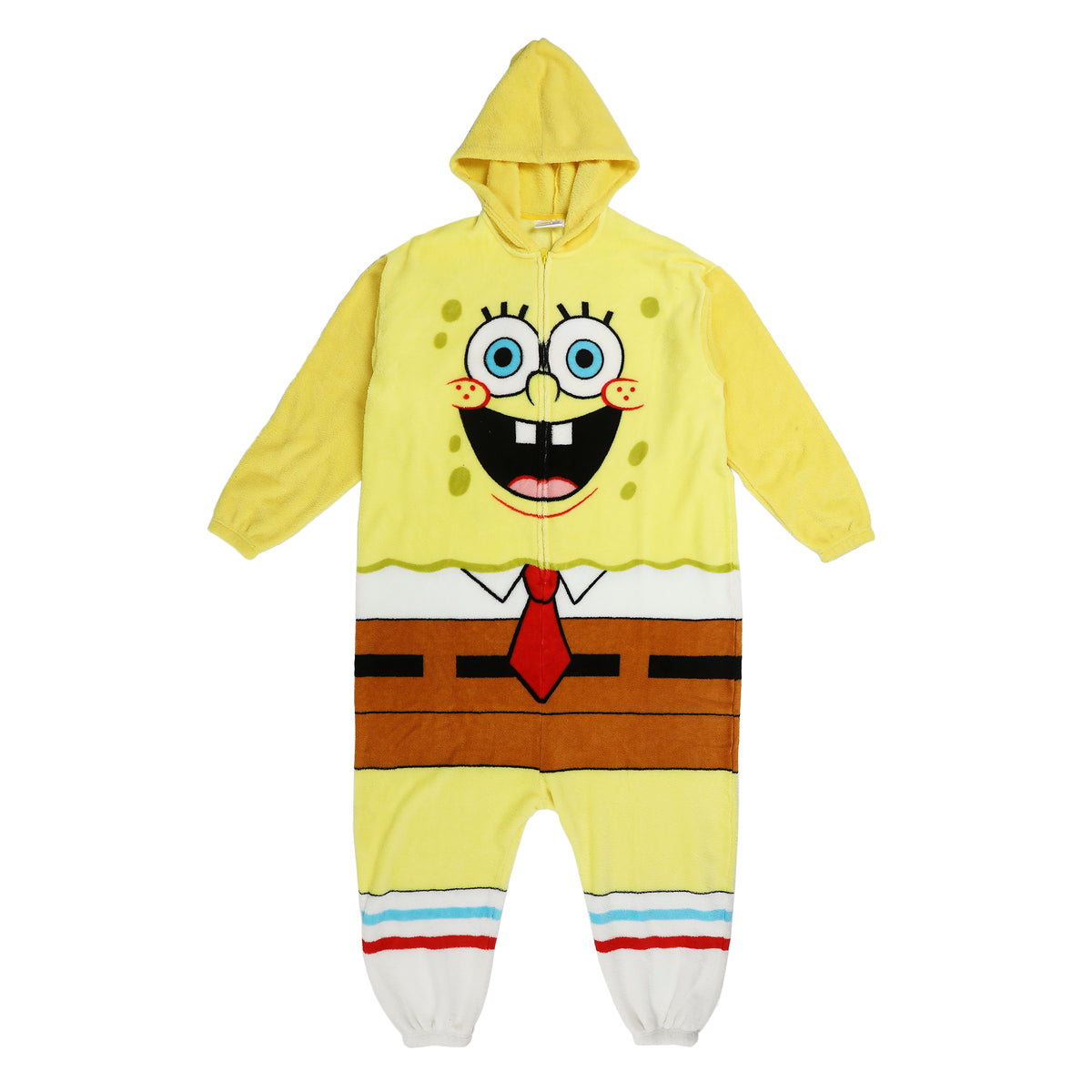 Spongebob Squarepants Adult Long Sleeve Hooded Kigurumi Cosplay Suit