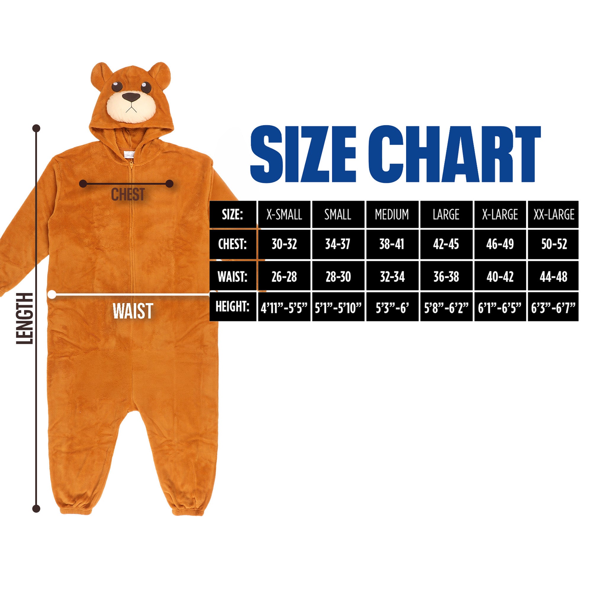 Bear Adult Brown Long Sleeve Hooded Kigurumi Cosplay Suit