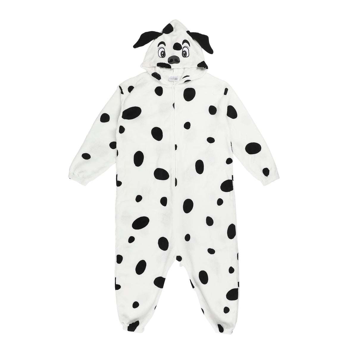 Dalmatian Adult White Long Sleeve Hooded Kigurumi Cosplay Suit