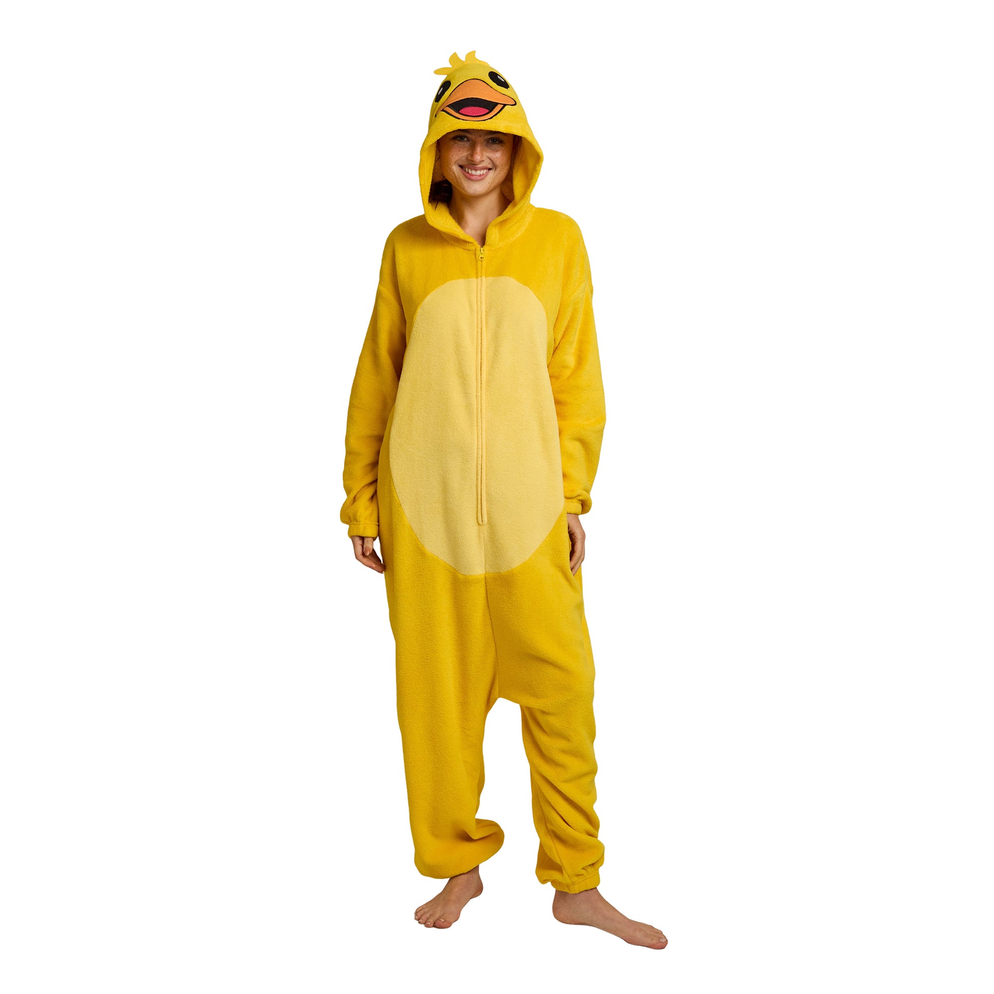 Chick Adult Yellow Long Sleeve Hooded Kigurumi Cosplay Suit