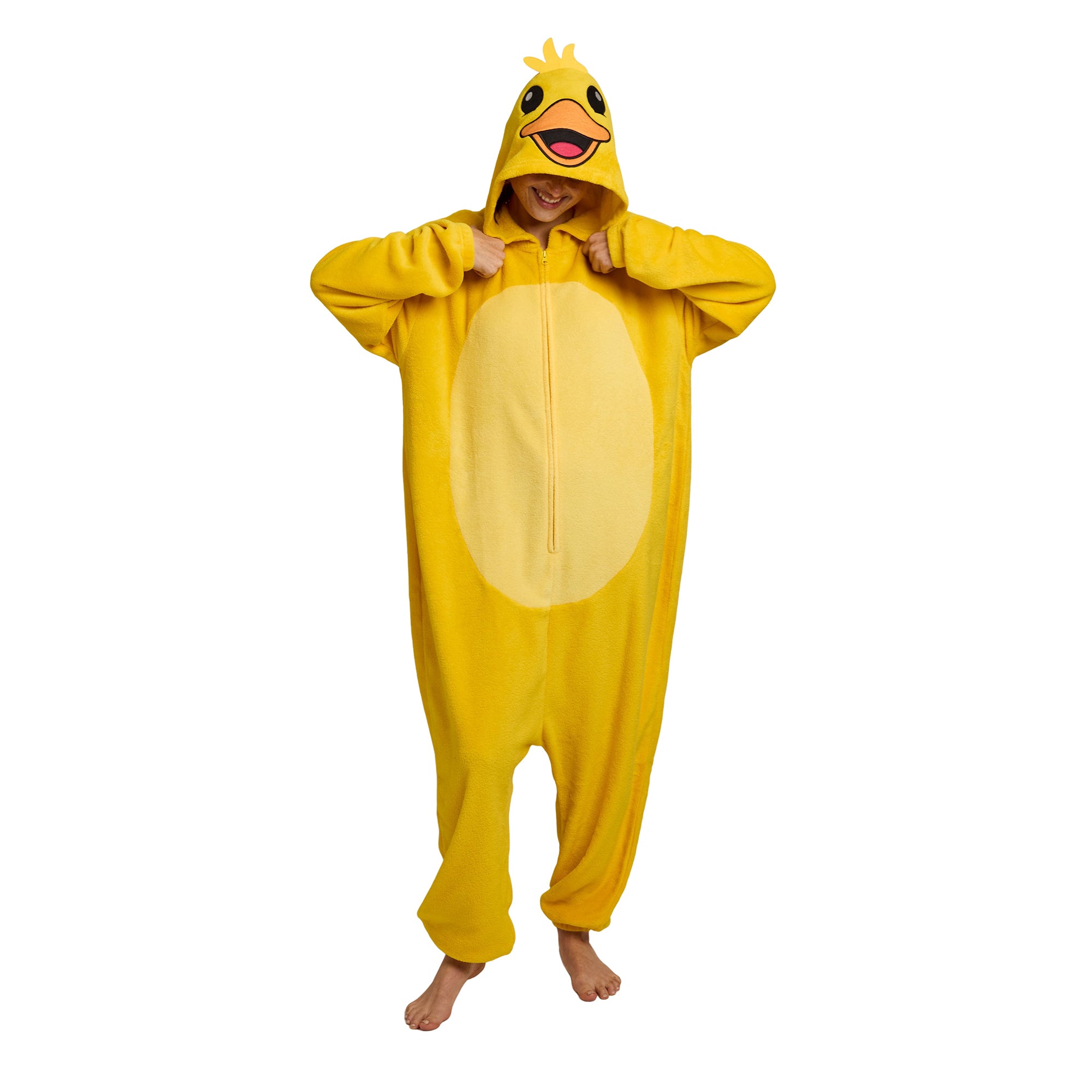 Chick Adult Yellow Long Sleeve Hooded Kigurumi Cosplay Suit
