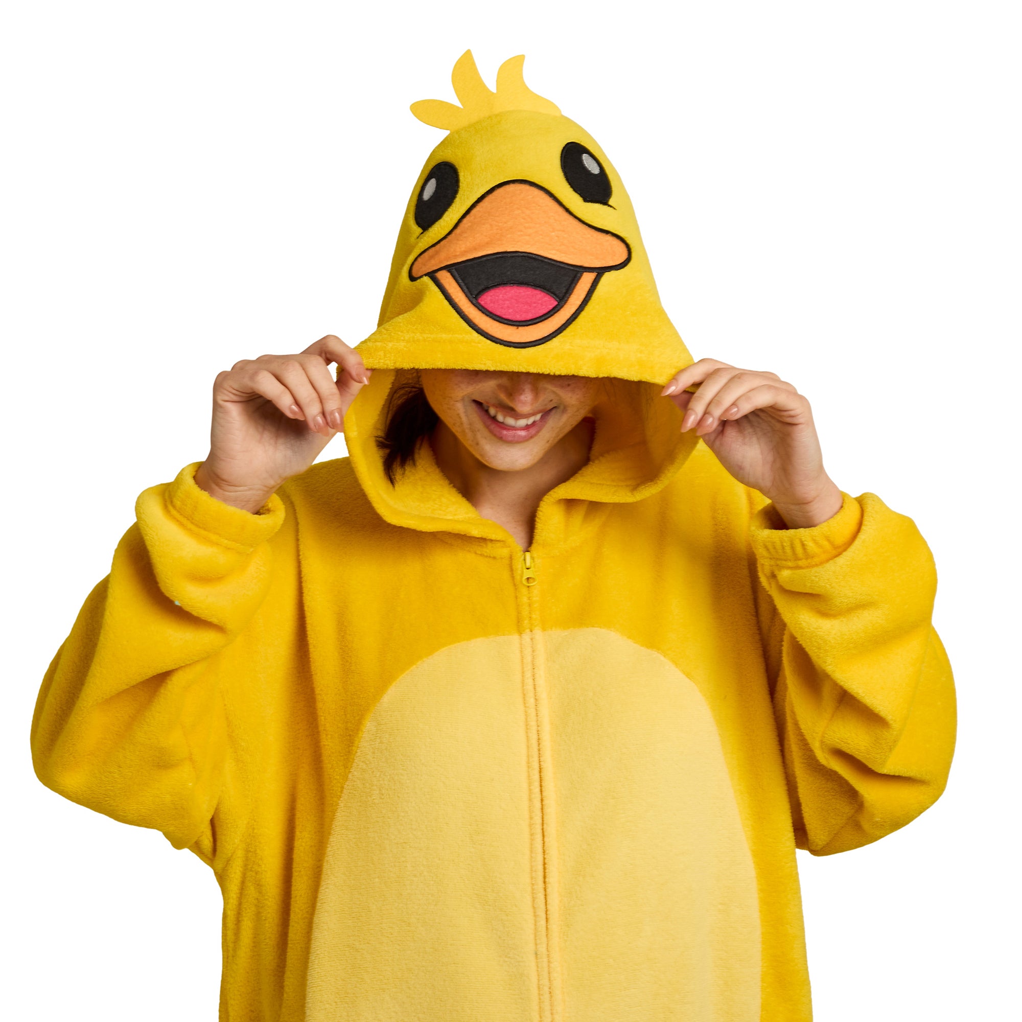 Chick Adult Yellow Long Sleeve Hooded Kigurumi Cosplay Suit