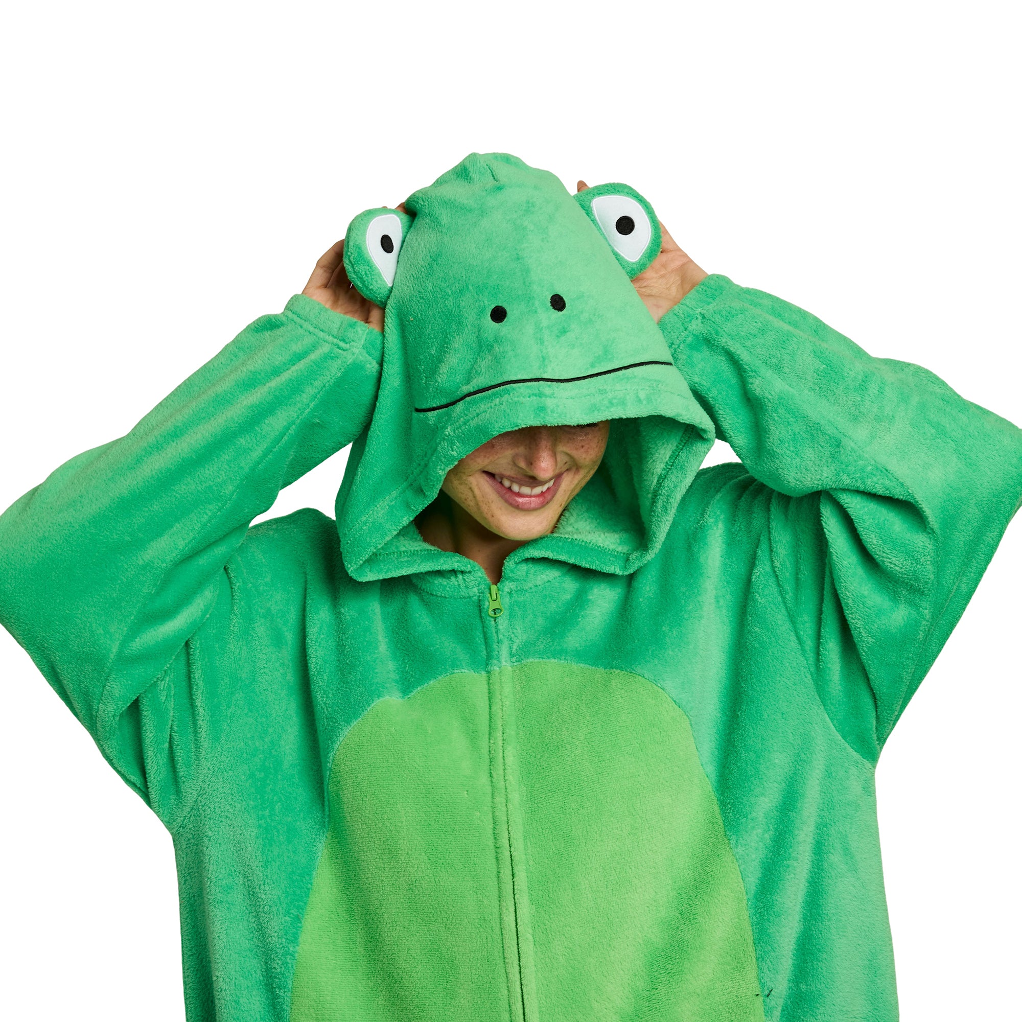 Frog Adult Green Long Sleeve Hooded Kigurumi Cosplay Suit