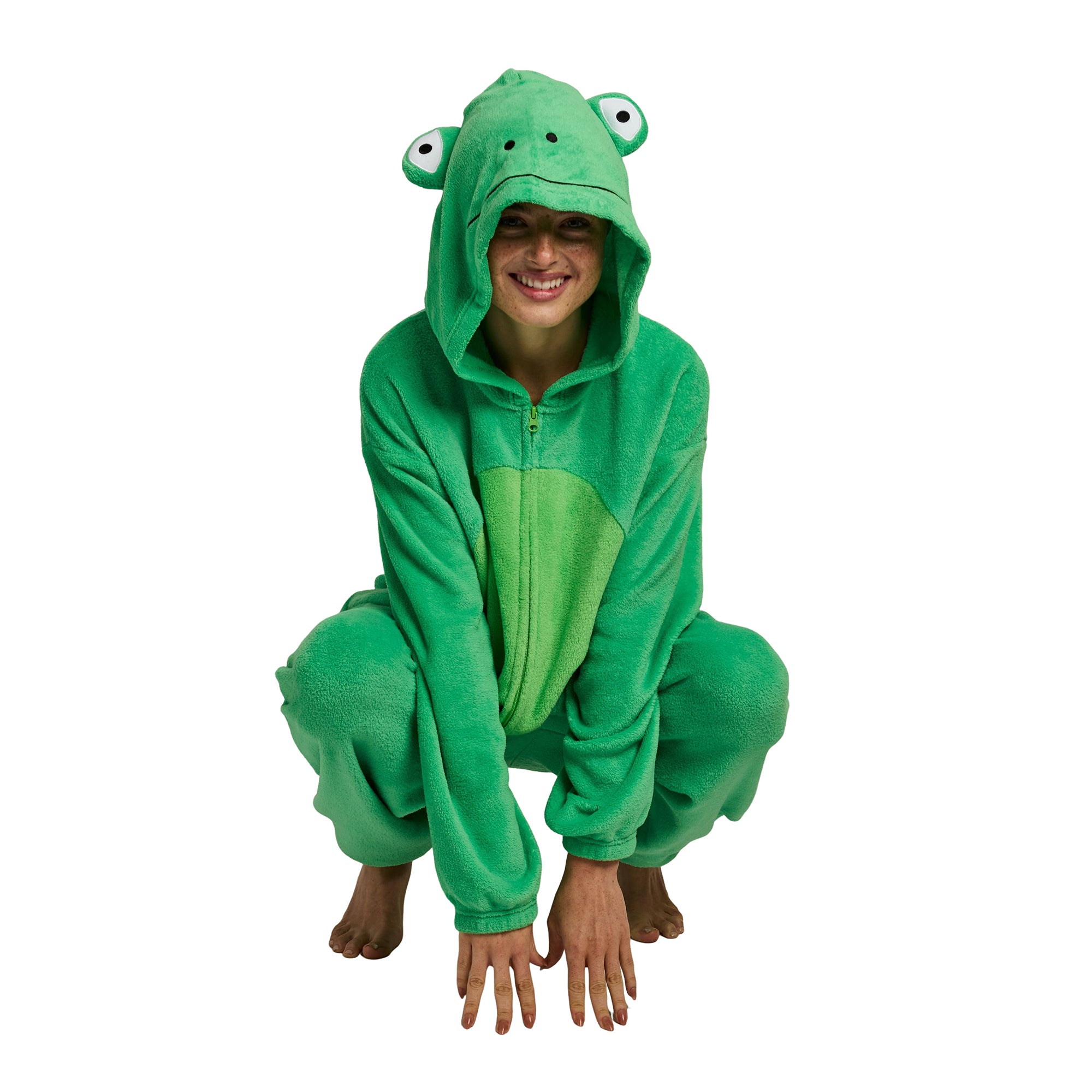 Frog Adult Green Long Sleeve Hooded Kigurumi Cosplay Suit