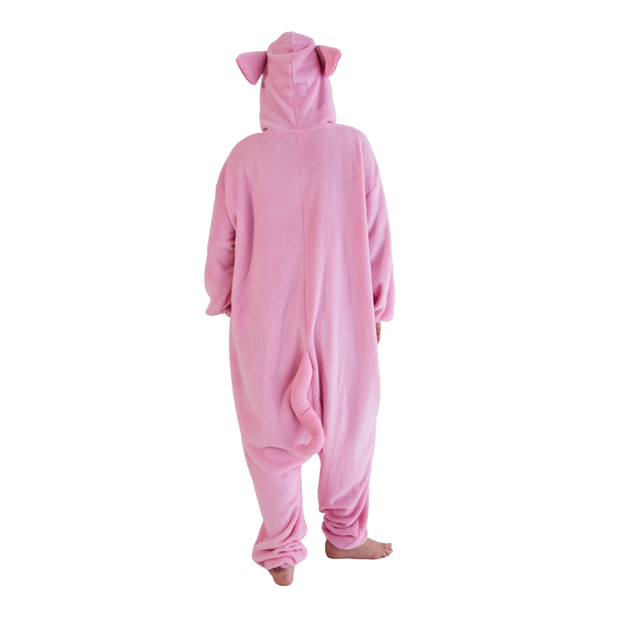 Pig Adult Pink Long Sleeve Hooded Kigurumi Cosplay Suit