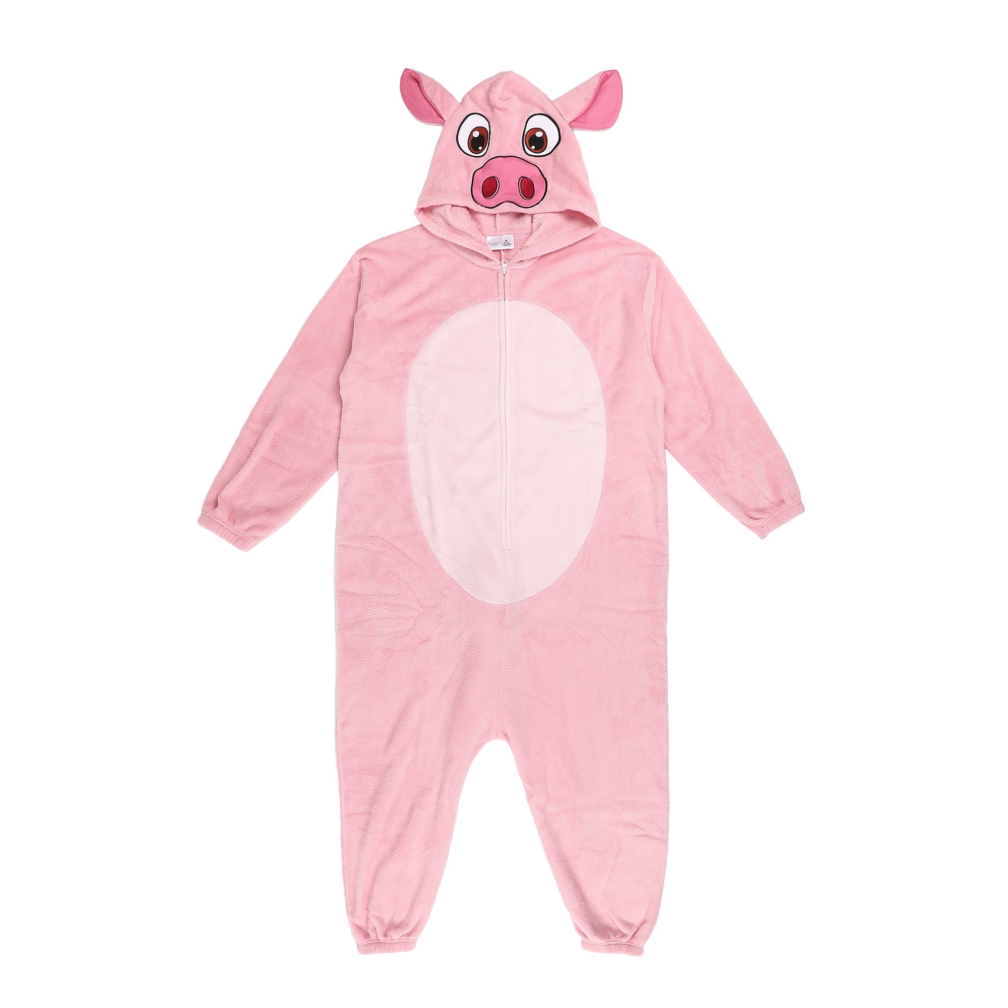 Pig Adult Pink Long Sleeve Hooded Kigurumi Cosplay Suit