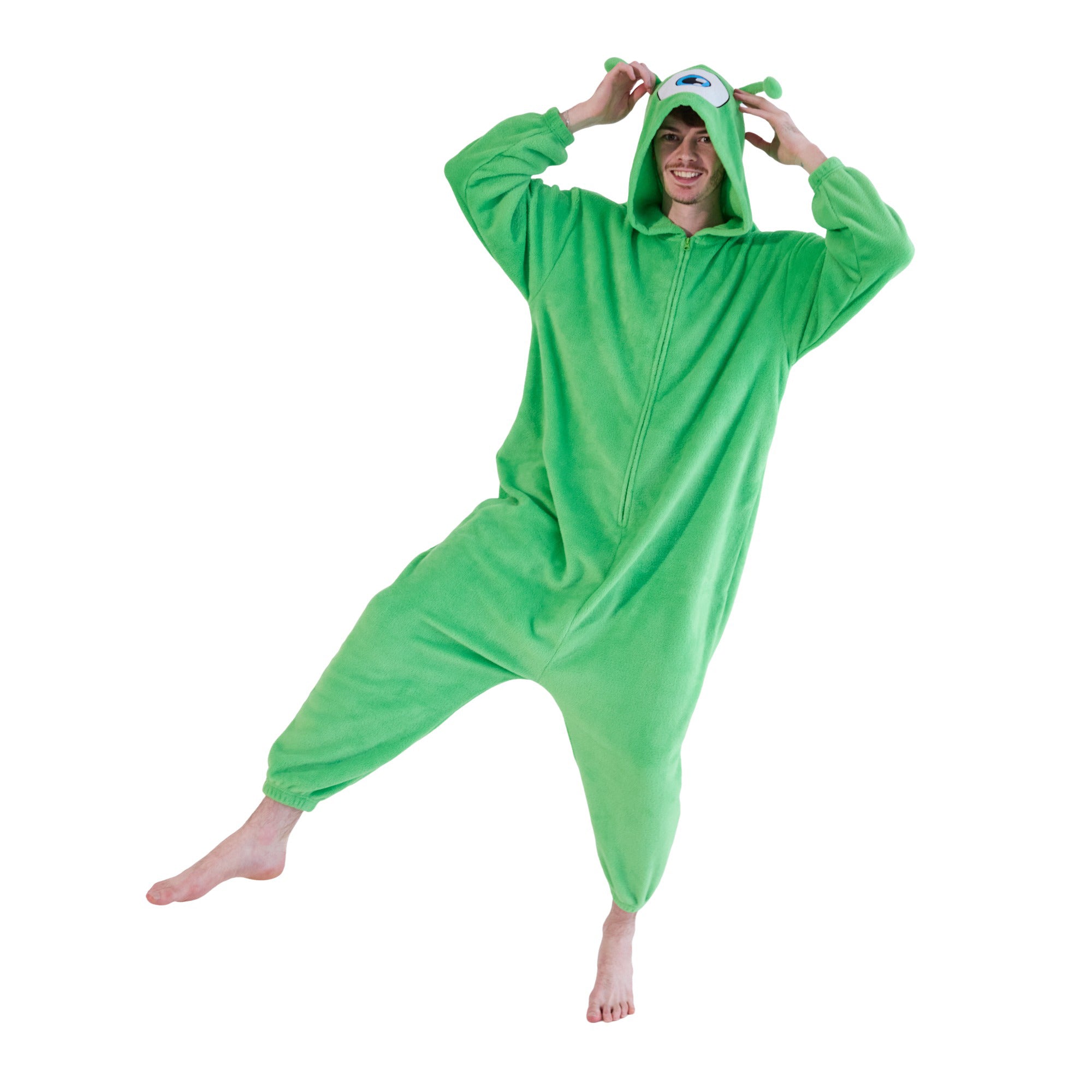 Alien Adult Green Long Sleeve Hooded Kigurumi Cosplay Suit