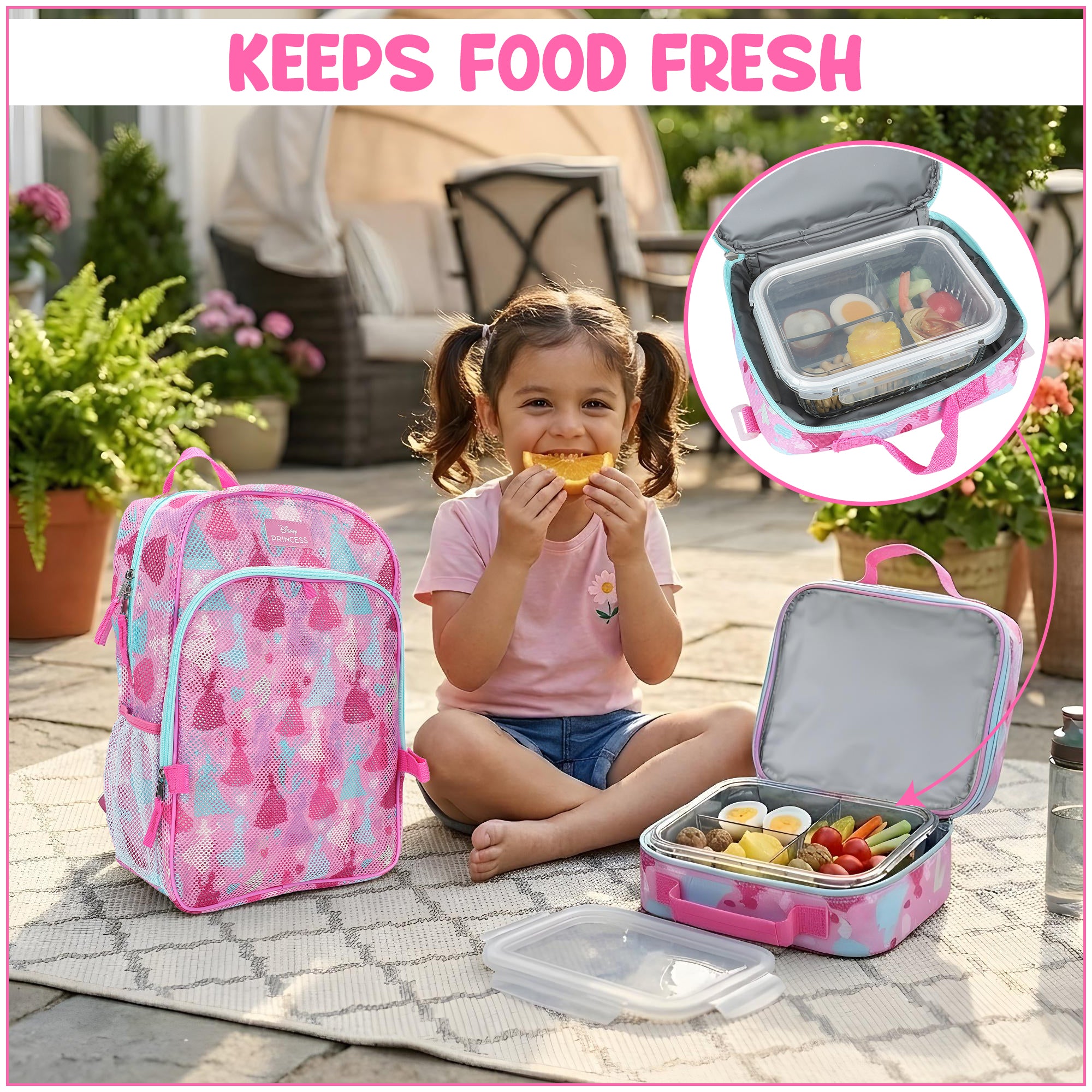 Disney Princess Group Shot 16” Backpack With Lunch Kit