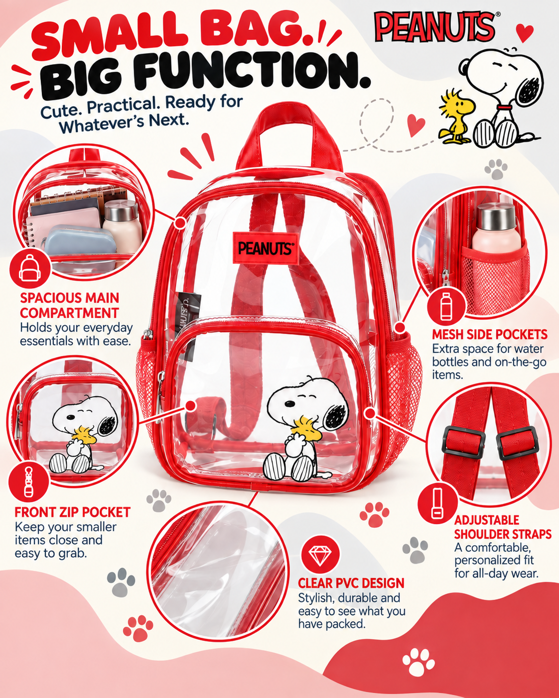Peanuts Snoopy & Woodstock Clear 10
