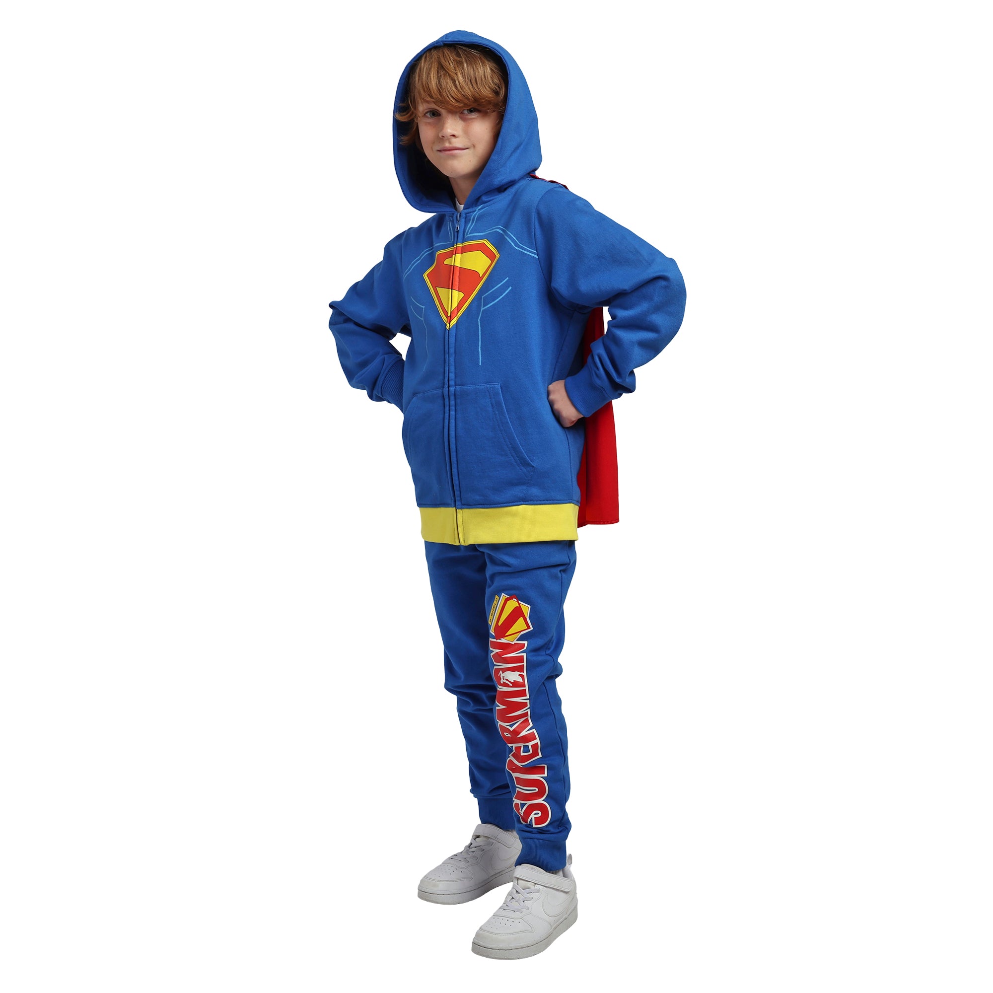 Superman Suit Boy’s 2-Pack Cosplay Zip Front Hoodie & Joggers Set