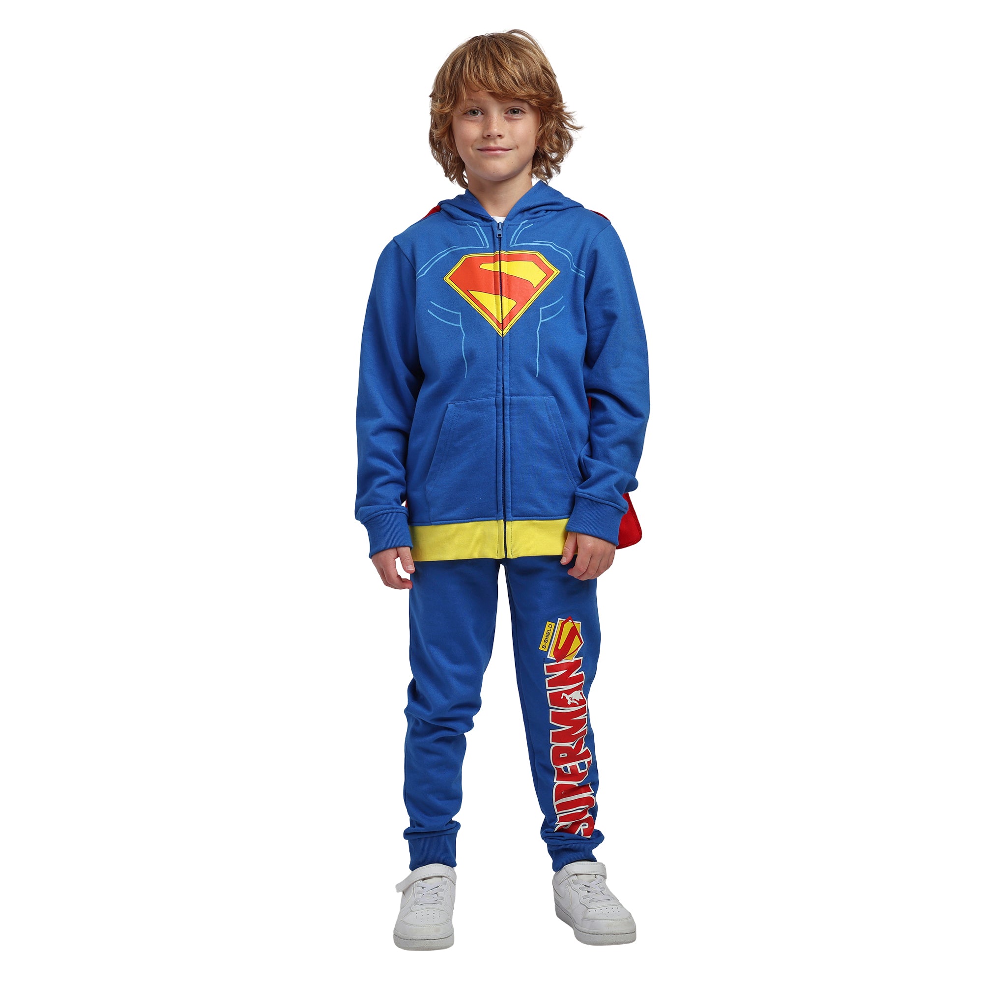 Superman Suit Boy’s 2-Pack Cosplay Zip Front Hoodie & Joggers Set