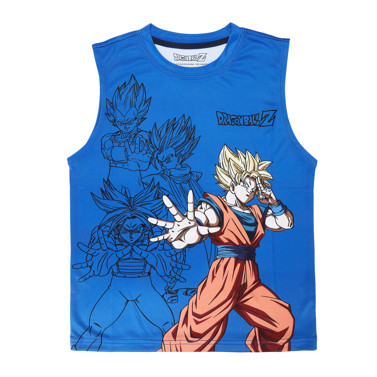 Dragon Ball Z Favorite Characters Youth Boy Muscle Shirt, Short-Sleeve Tee, and Lounge Shorts 3-Piece Combo Set