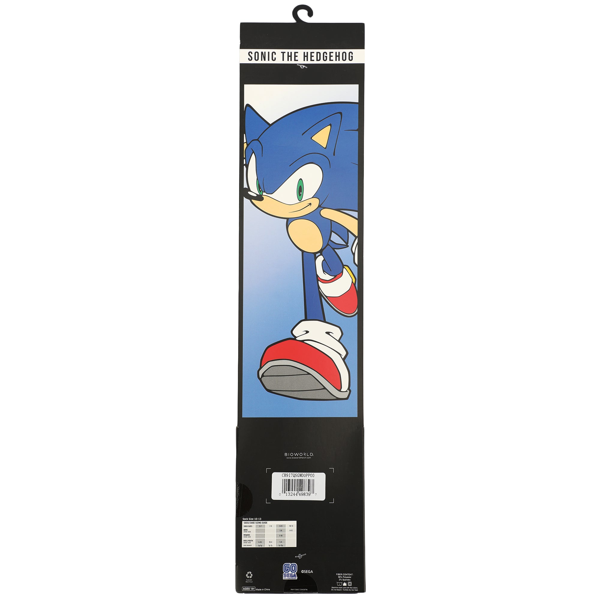 Sonic the Hedgehog Casual 360 Character Crew Socks for Men