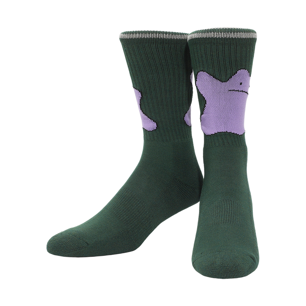 Pokemon Ditto Crew Sock with Striped Cuff for Adult Fans