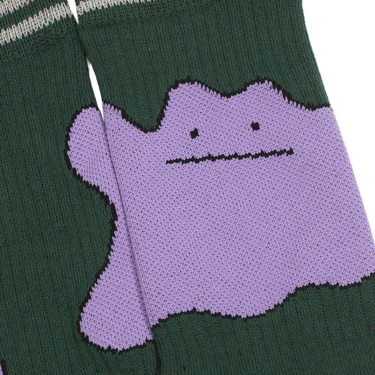 Pokemon Ditto Crew Sock with Striped Cuff for Adult Fans