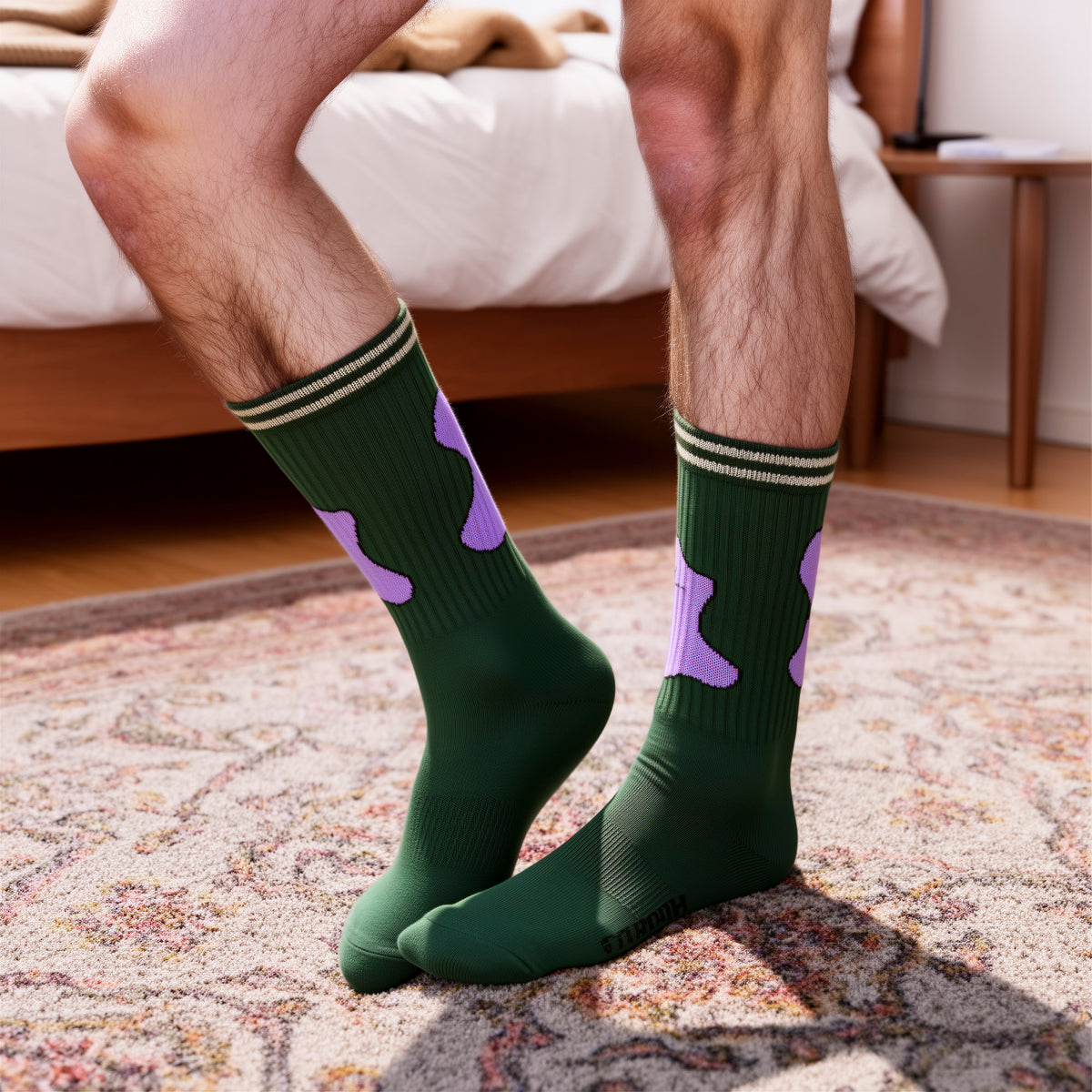 Pokemon Ditto Crew Sock with Striped Cuff for Adult Fans