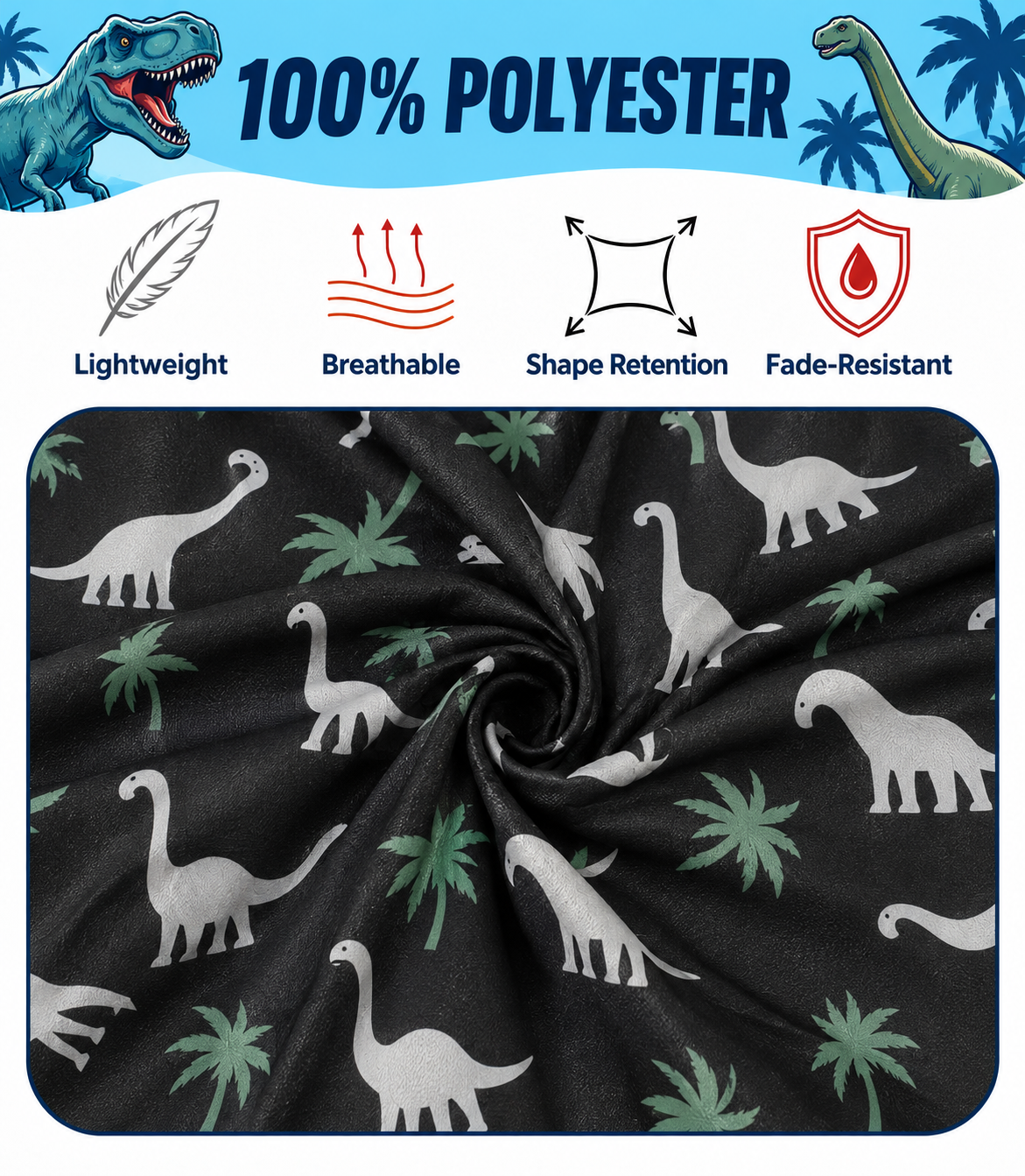 FUNFARE Underwear Dinosaurs All-Over Print Boy's 5-Pack Boxer Briefs