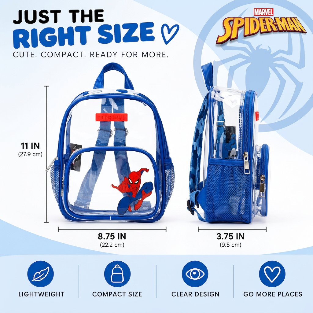 Spider-Man Classic Clear 10" Adult Mini Backpack