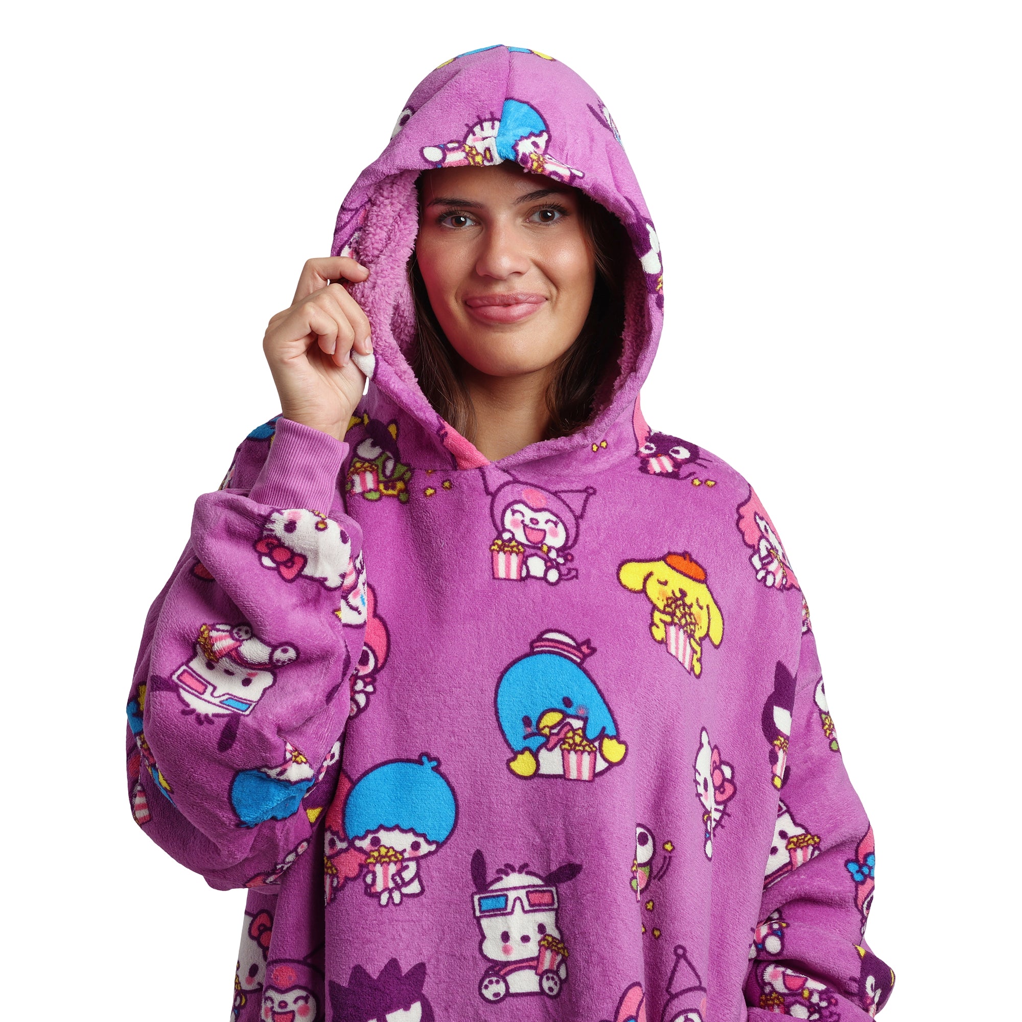 Adult Hello Kitty & Friends Sherpa-Lined Oversized Hoodie Blanket Wearable Blanket-OSFA