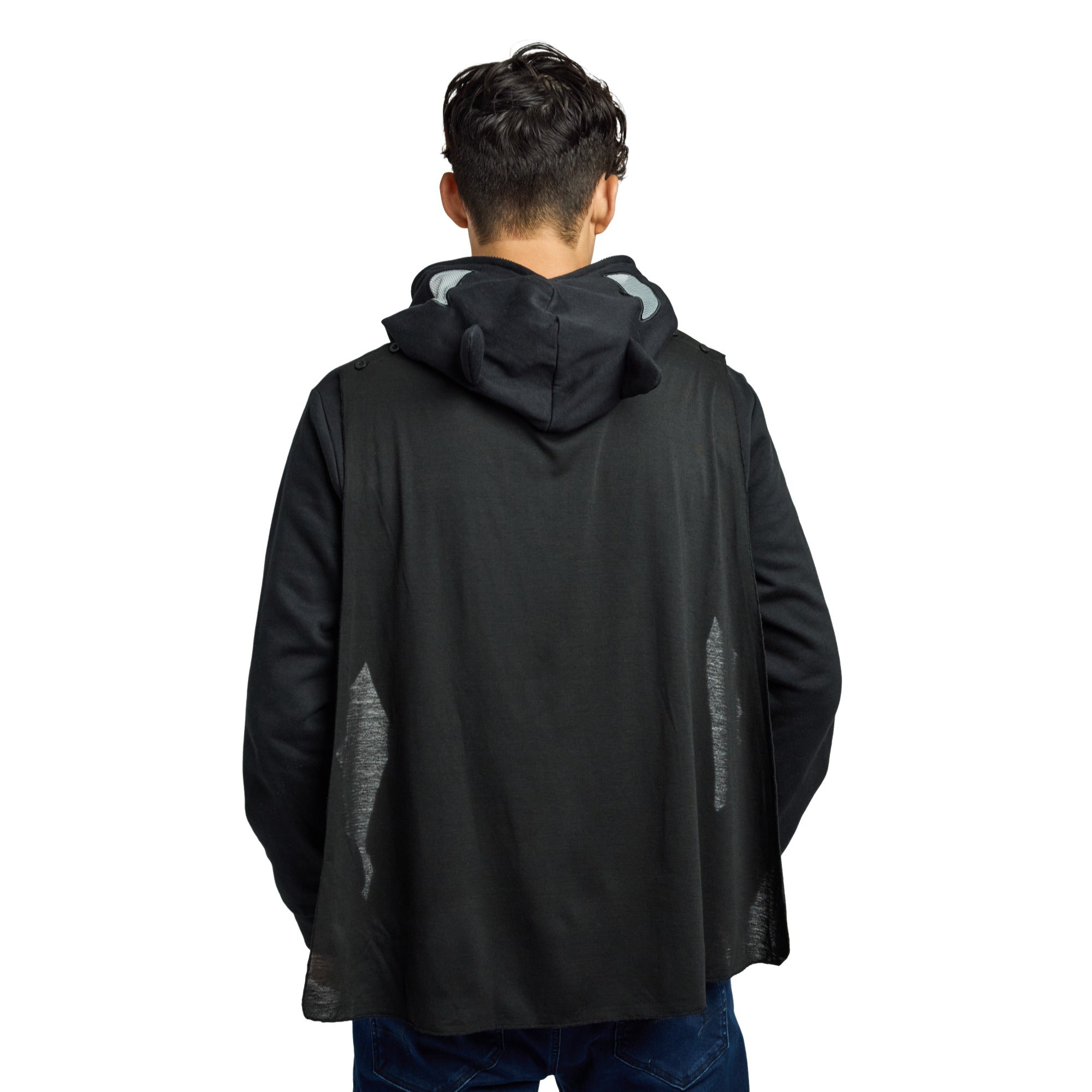 Batman Core Zip Up Hoodie for Men Chest Logo Fleece Sweatshirt