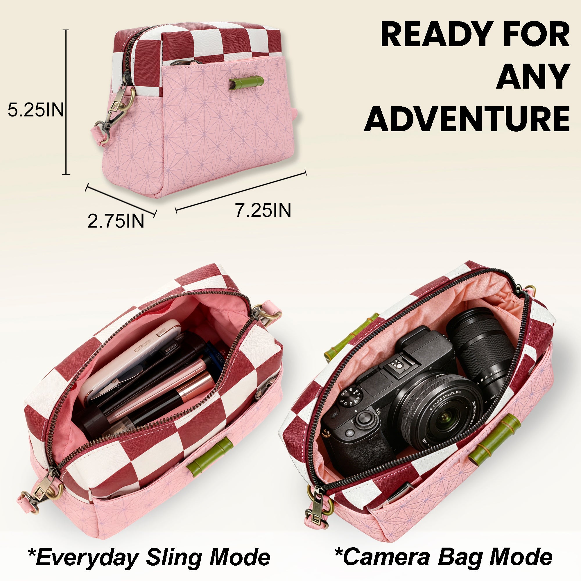 Demon Slayer Nezuko Metal Badge Women's Pink Crossbody Handbag