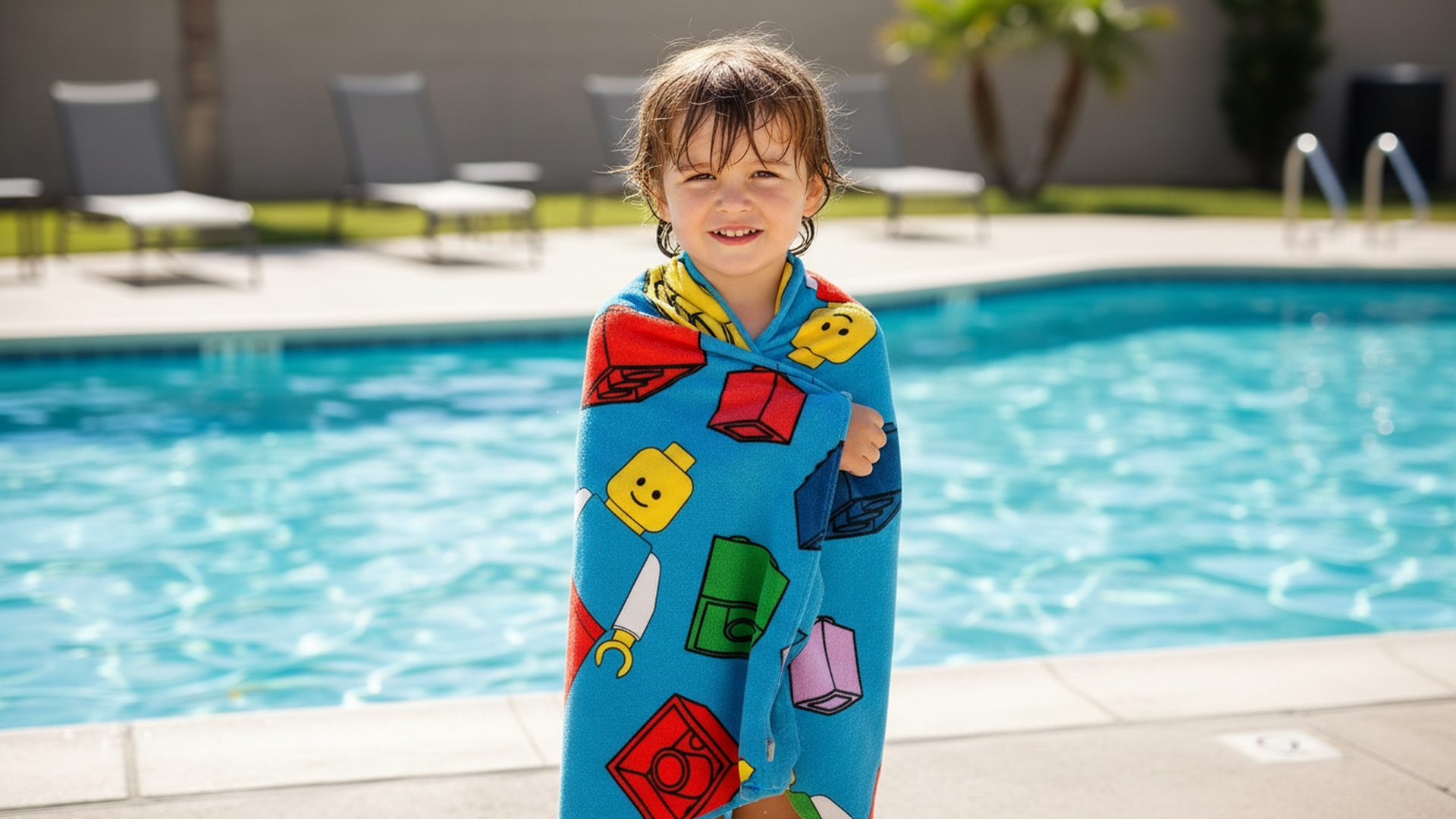 Official Lego Licensed Towel | Colourful Toy Building Block and Figure Design Super Soft Feel | Perfect For Home Bath Beach & Swimming Pool | One Size 30 x 59" | 100% Cotton