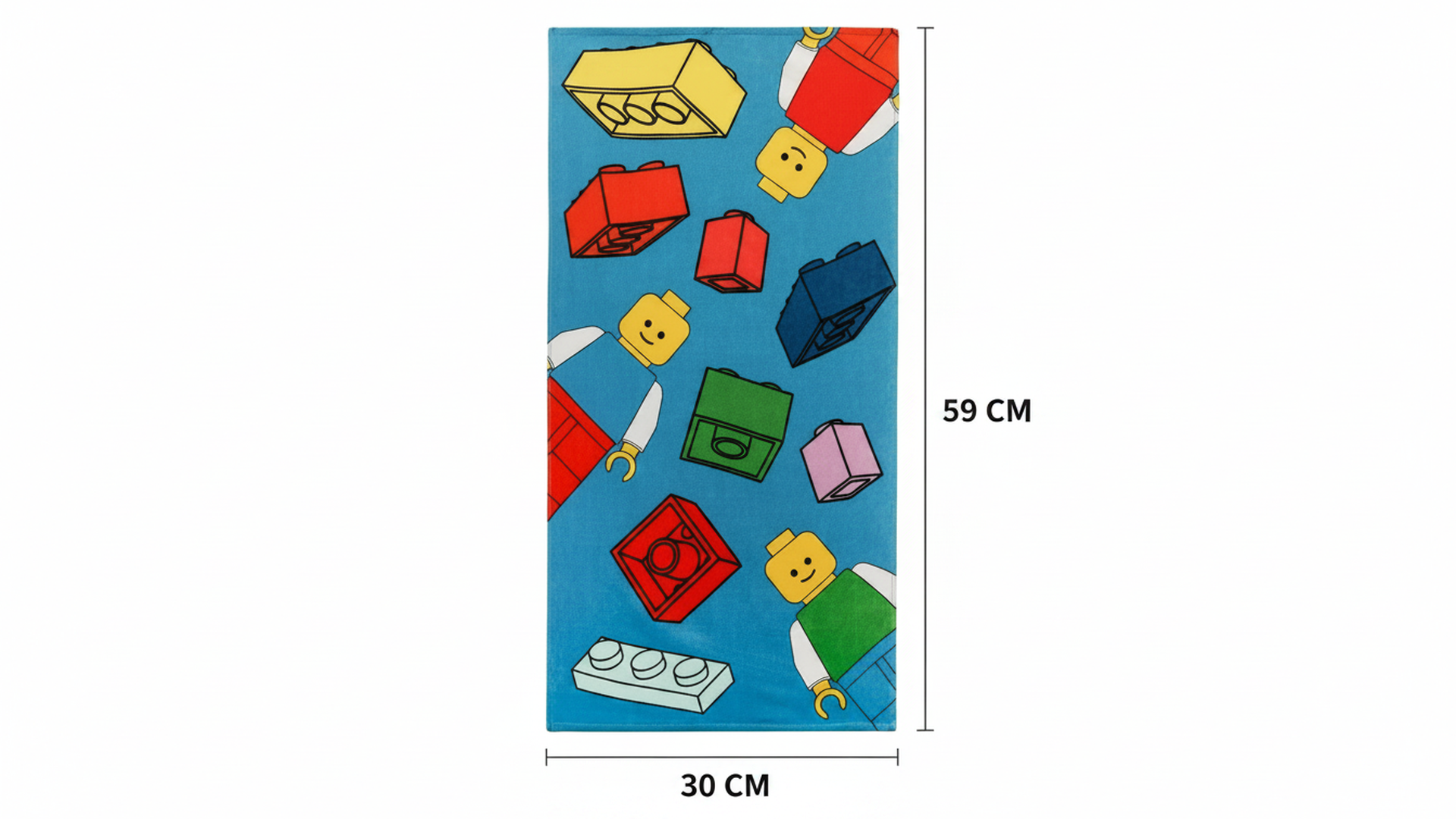 Official Lego Licensed Towel | Colourful Toy Building Block and Figure Design Super Soft Feel | Perfect For Home Bath Beach & Swimming Pool | One Size 30 x 59" | 100% Cotton