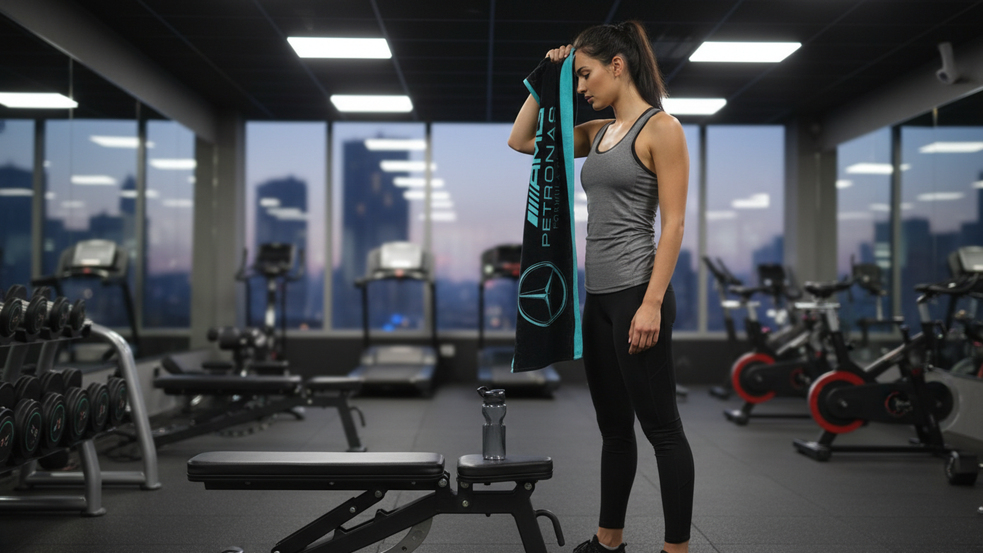 F1 Official AMG Petronas Mercedes Towel | Super Soft Feel Formula One Team Design | Perfect For The Home Bath Beach & Swimming Pool | One Size 30 x 59" | 100% Cotton