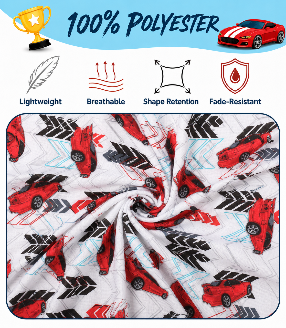 FUNFARE Underwear Racing Boy's 5-Pack Boxer Briefs