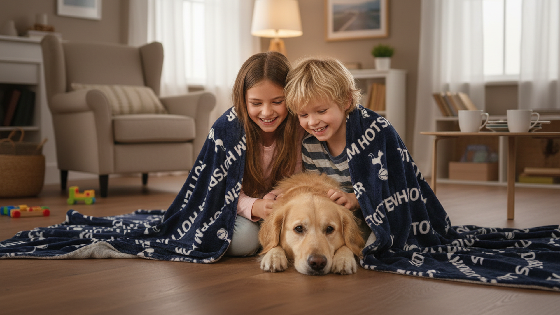 Official Tottenham Hotspur FC Fleece Throw Blanket | Super Soft Soccer Design | Warm Super Soft Feel Blue Throw | Perfect for Home Bedroom Sleepovers & Camping