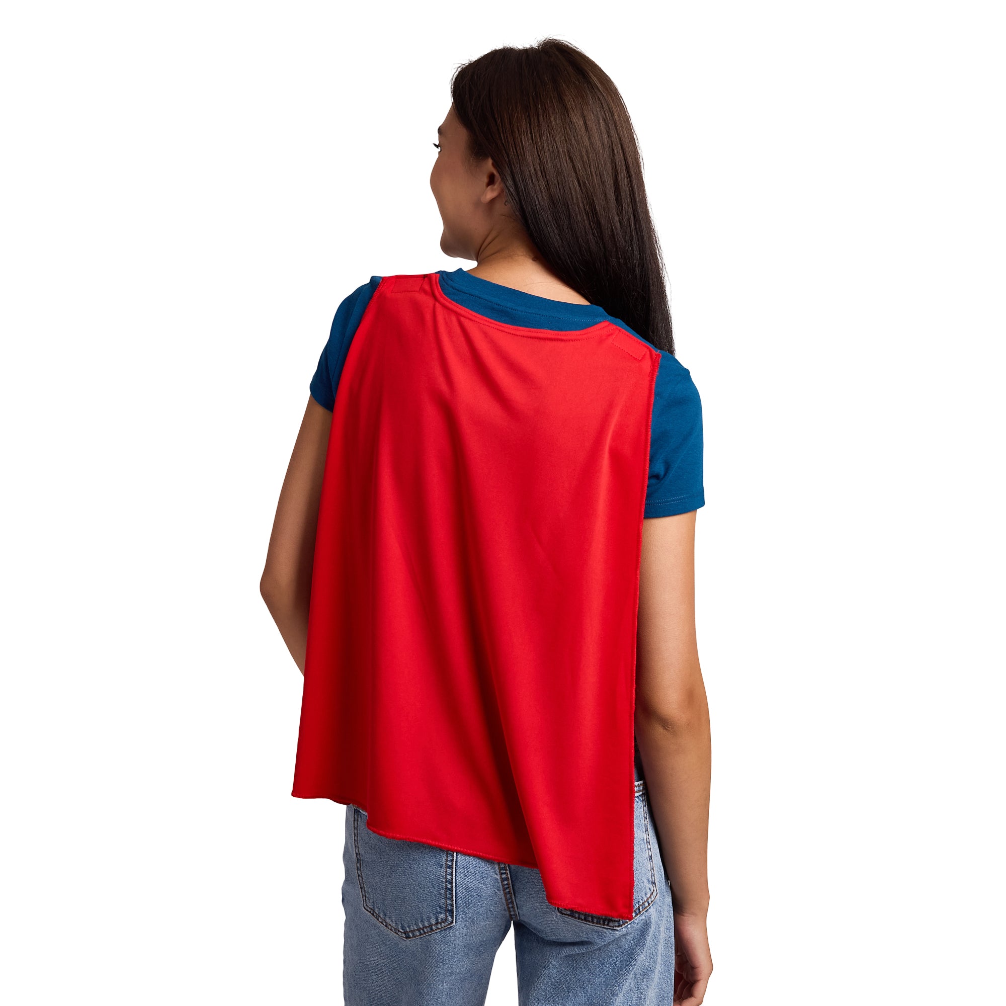 DC Comics Superman Women's Blue Crew Neck Short Sleeve Caped Tee
