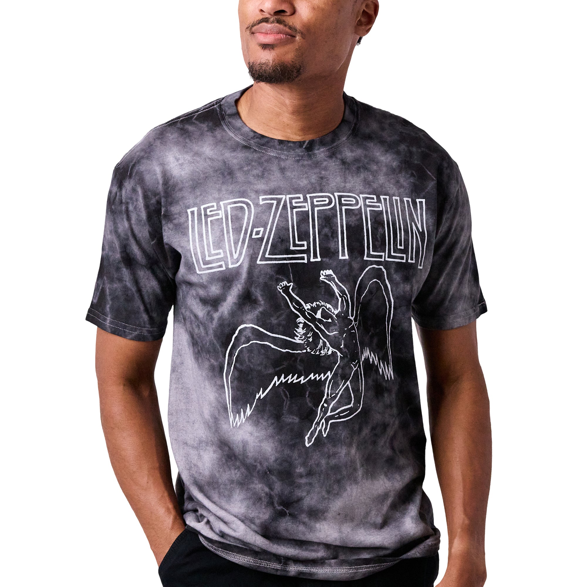 Led Zeppelin Adult Black Cloud Wash Short Sleeve Tee