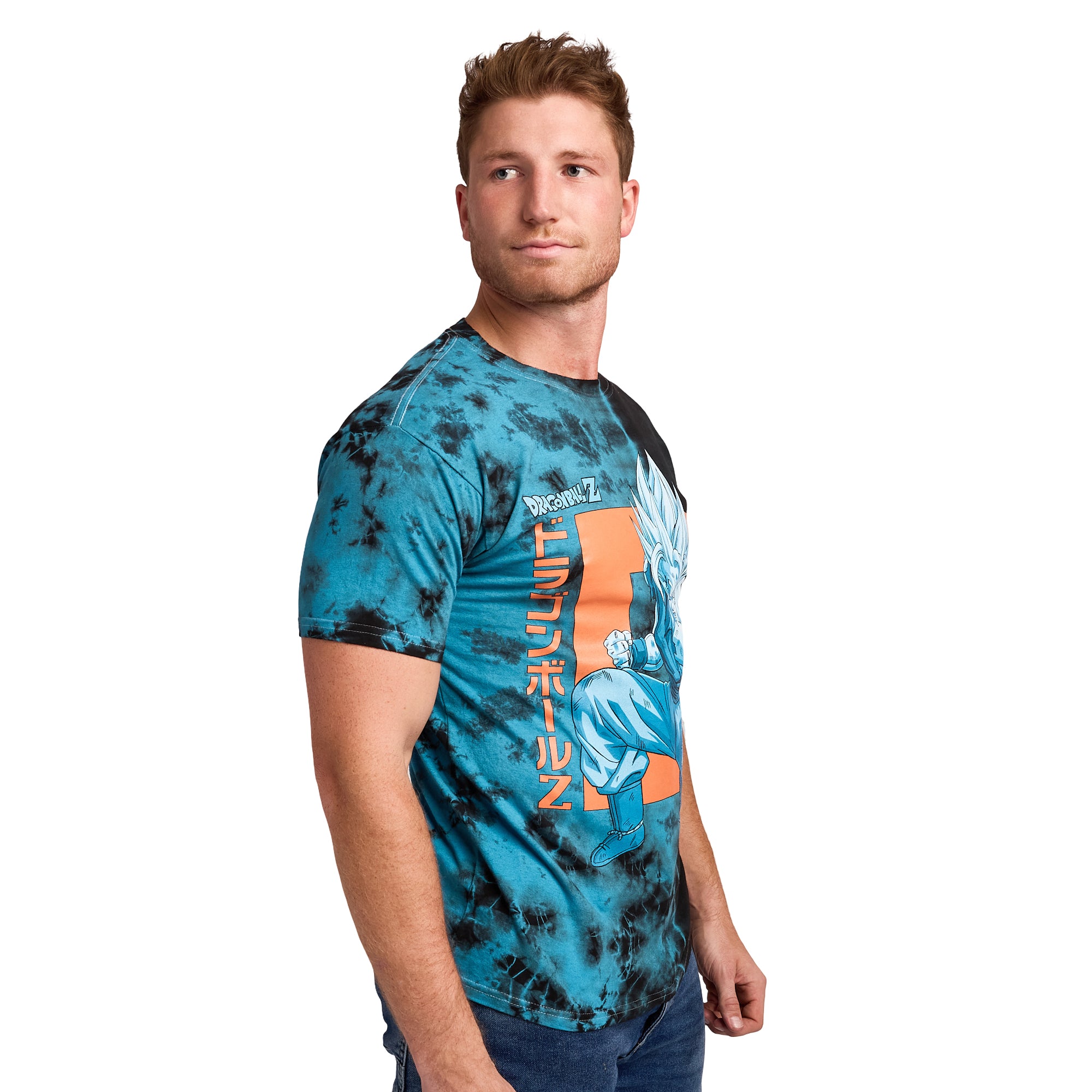 Dragon Ball Z Goku Kanji Adult Blue-Green Short Sleeve Tee