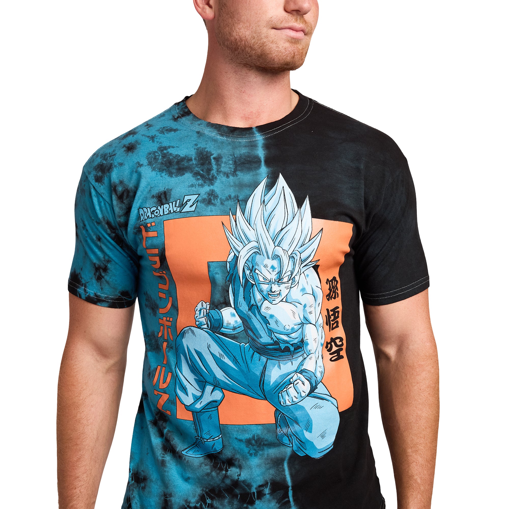 Dragon Ball Z Goku Kanji Adult Blue-Green Short Sleeve Tee