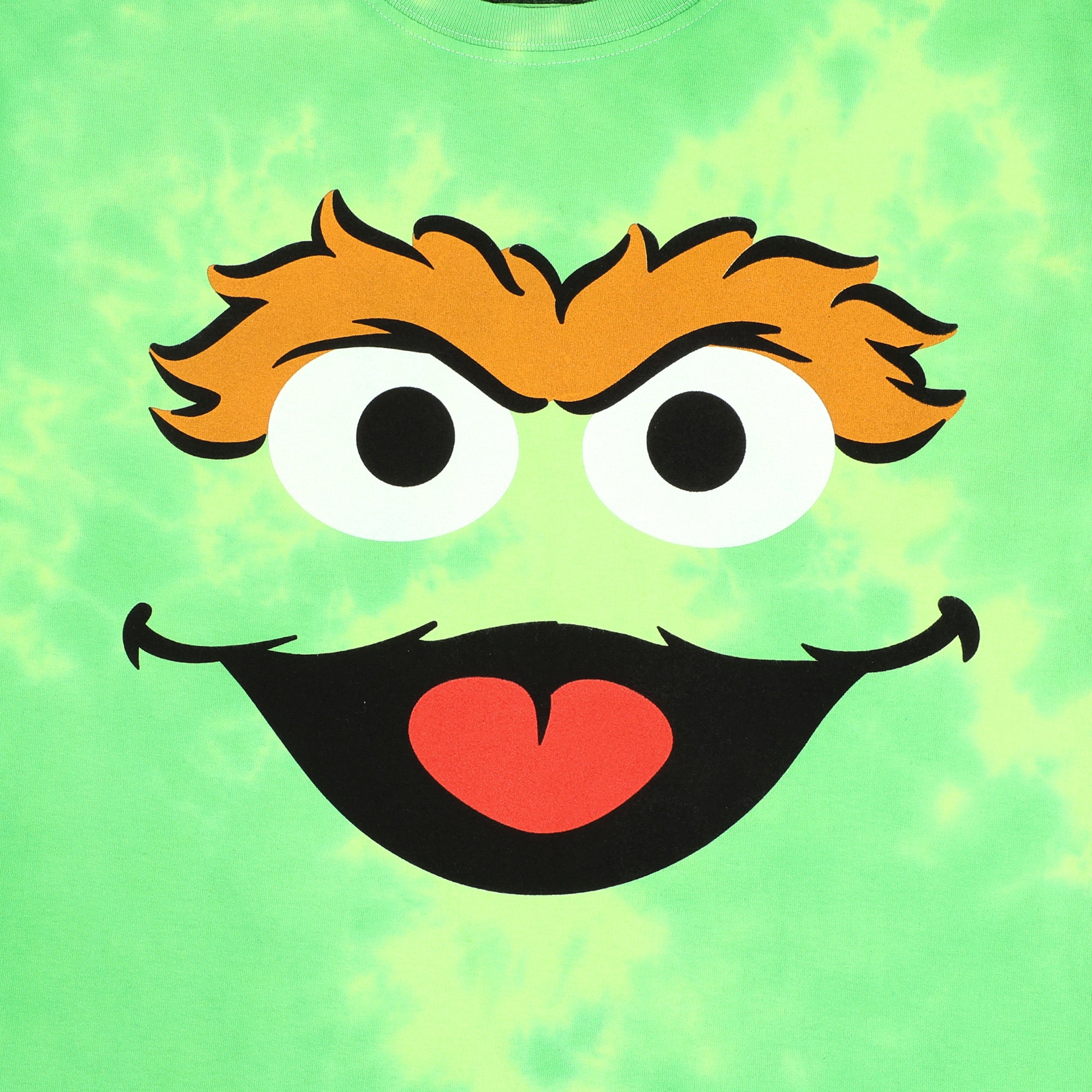 Sesame Street Oscar the Grouch Adult Green Tie Dye Short Sleeve Tee
