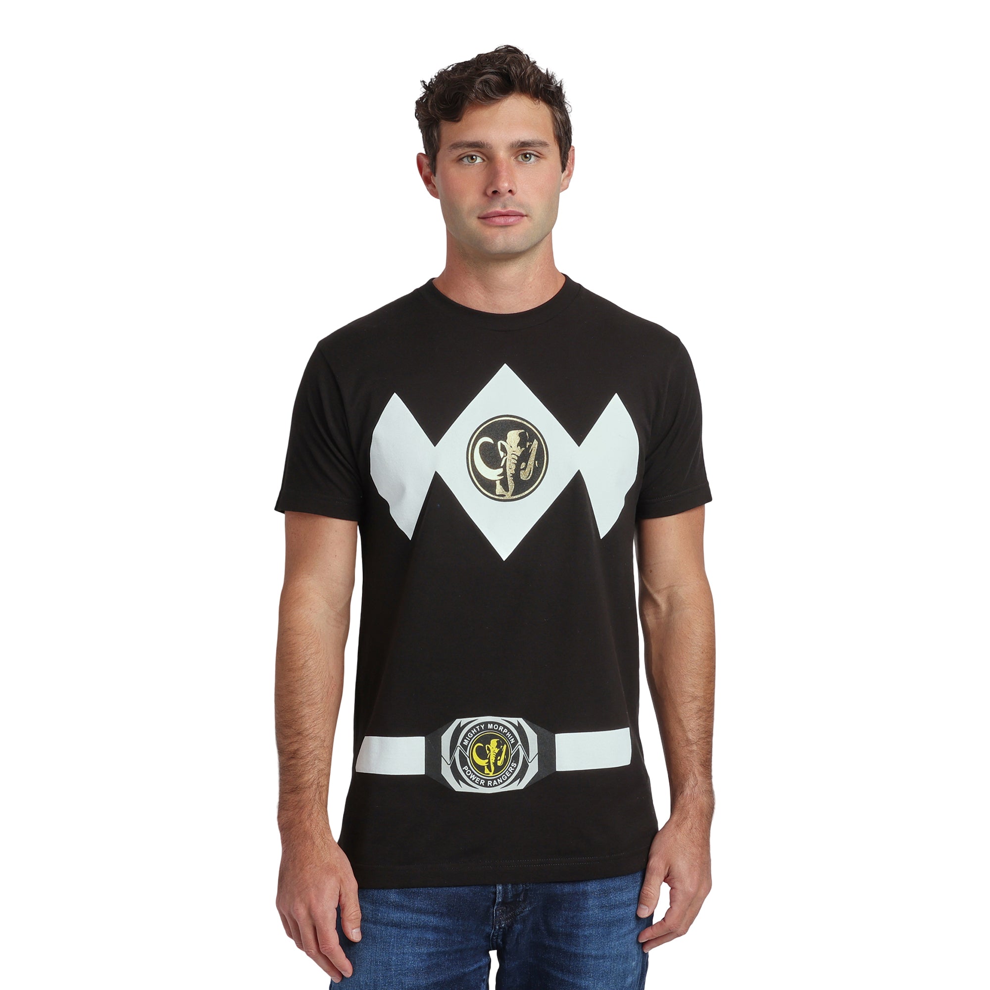 Power Rangers Blue Ranger Men's Blue Crew Neck Short Sleeve Cosplay Tee