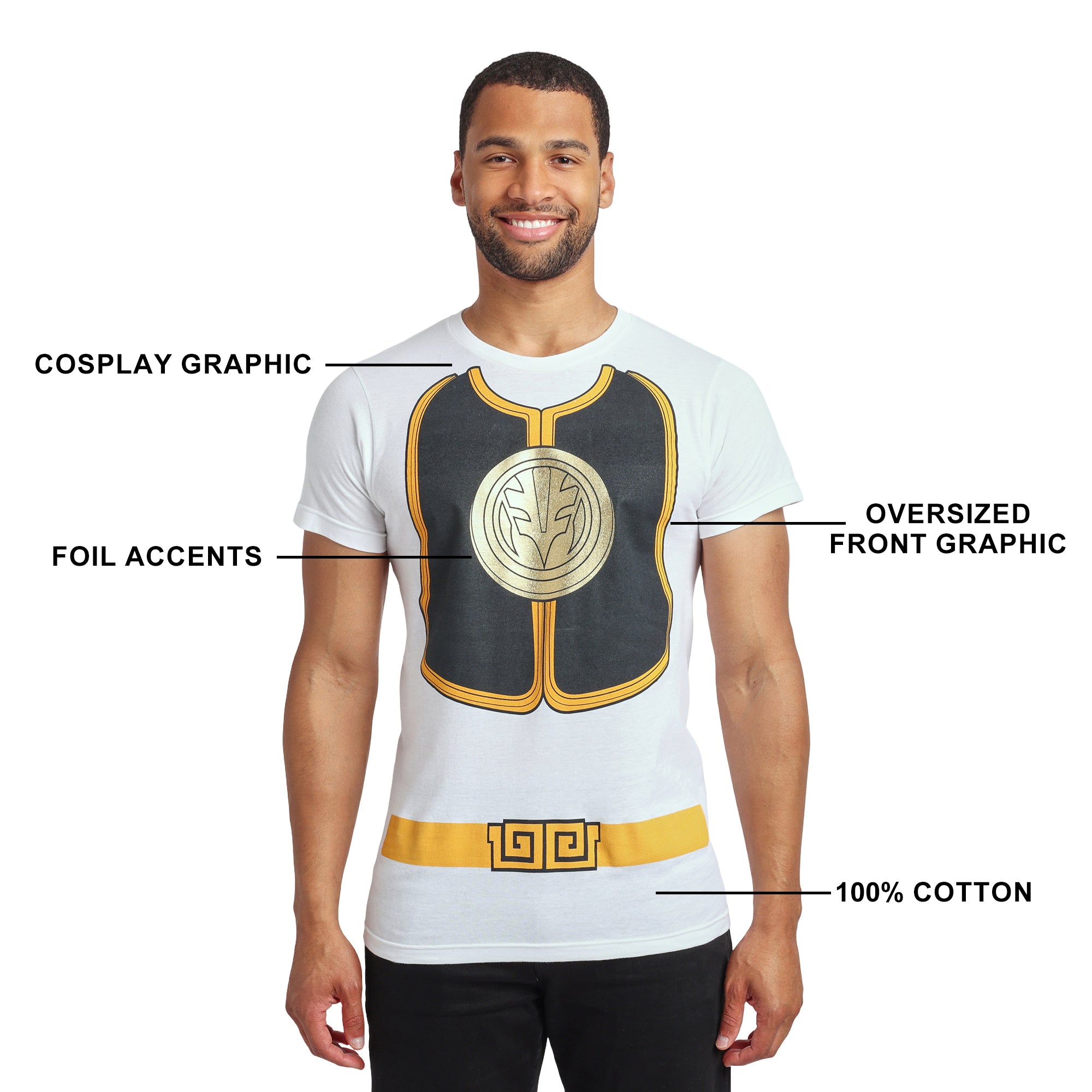 Power Rangers Ranger Men's Crew Neck Short Sleeve Cosplay Tee