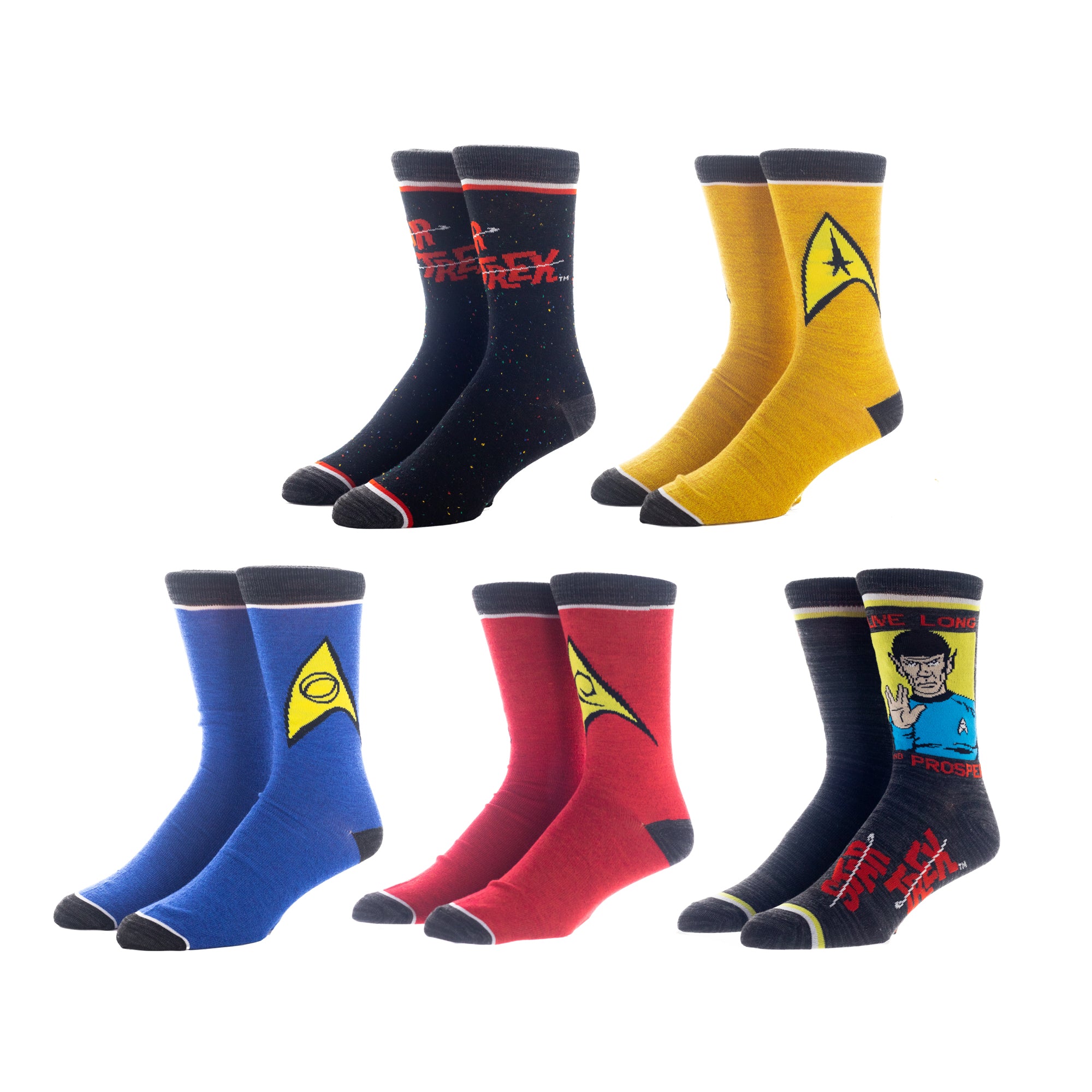 Star Trek Crew Socks 5 Pack Set for men