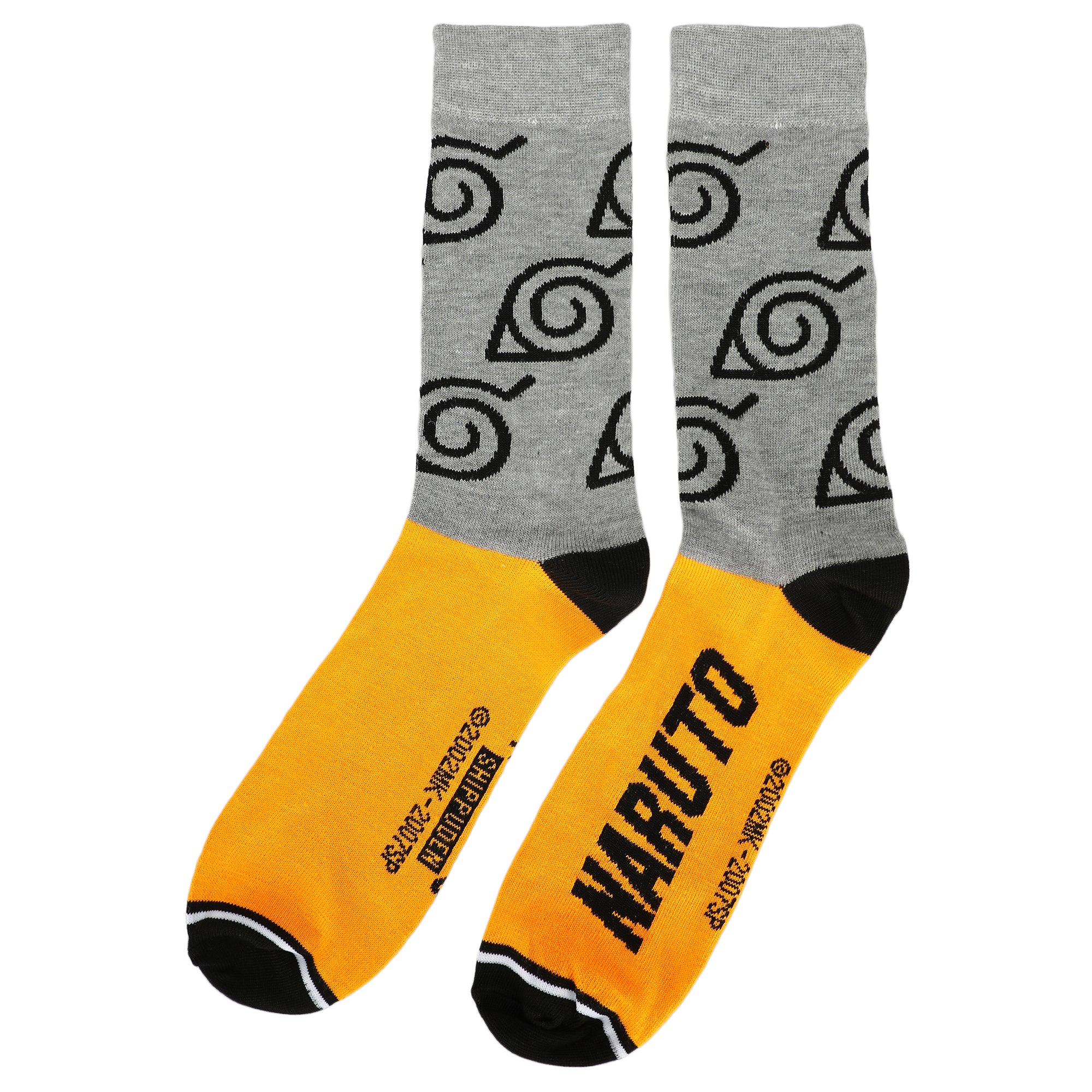 Naruto Shippuden Anime Cartoon Split Color Casual Crew Socks for Men 5-Pack