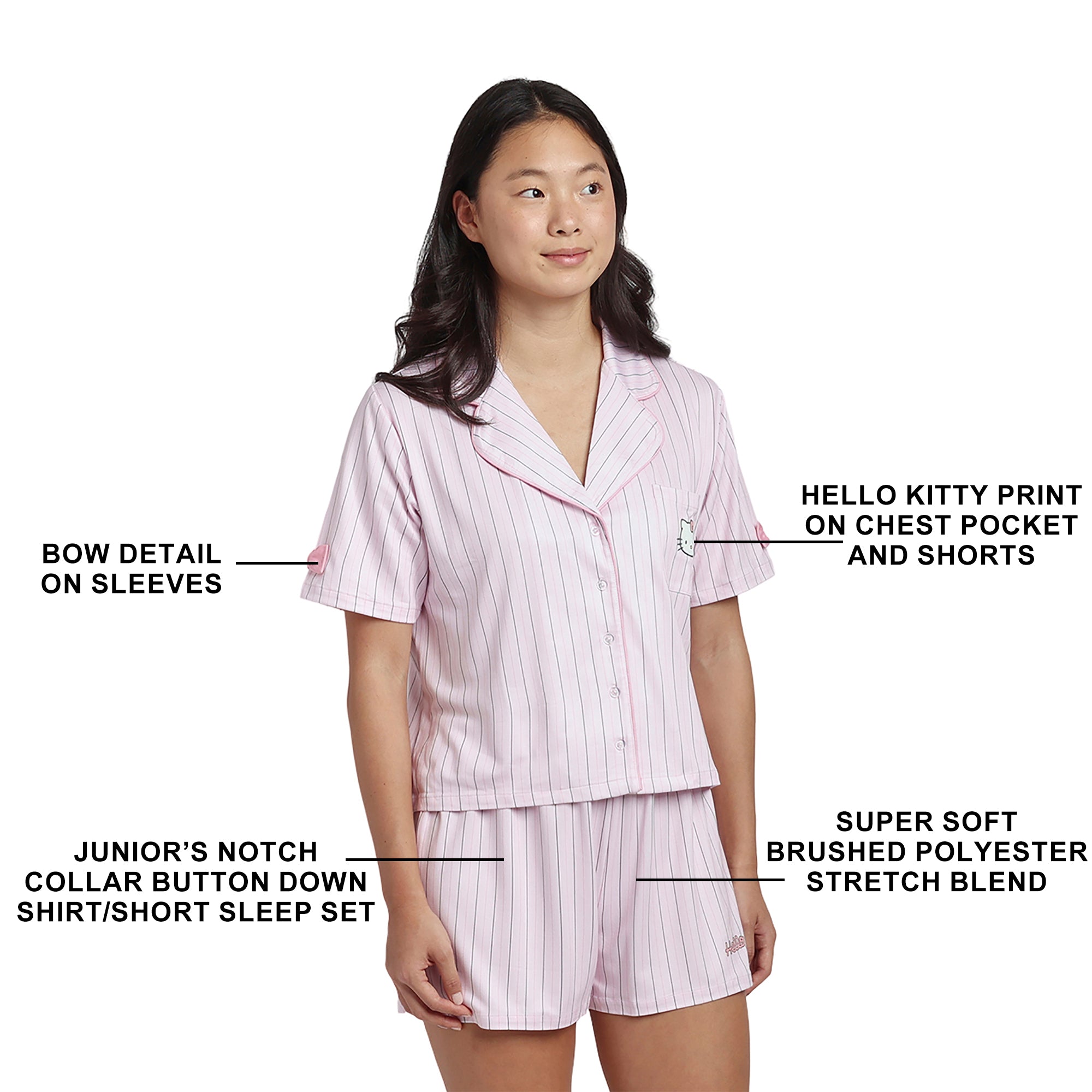 Hello Kitty Character Face Women's 2-Pack Shirt & Shorts Pajama Set